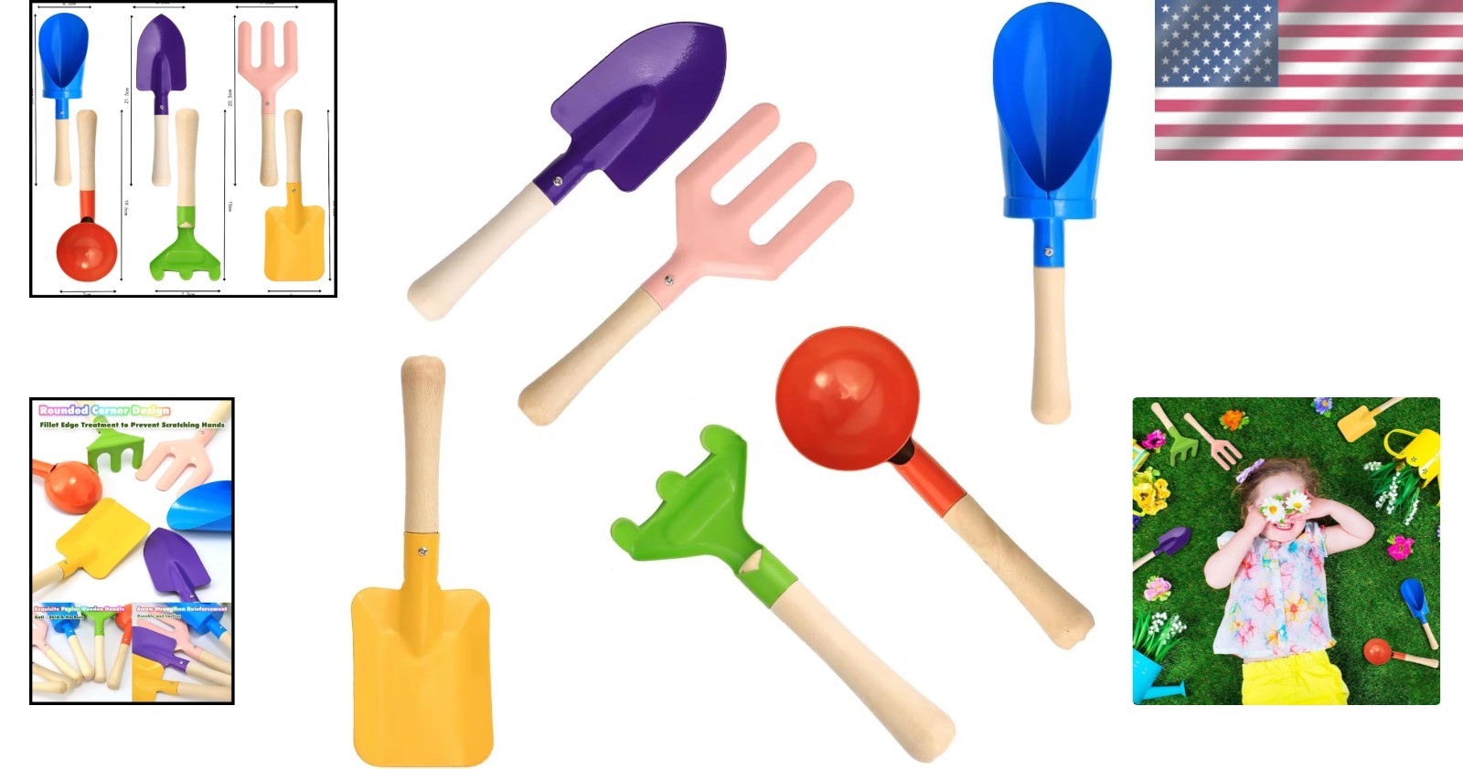 Safe & Lightweight 8″ Kids Gardening Tools – Ideal for Outdoor Adventures
