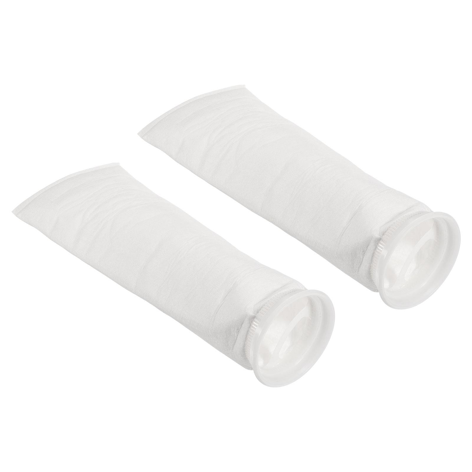 2pcs 4″ Ring Filter Socks 1 Micron Mesh Bags Pool Skimmer Basket White
