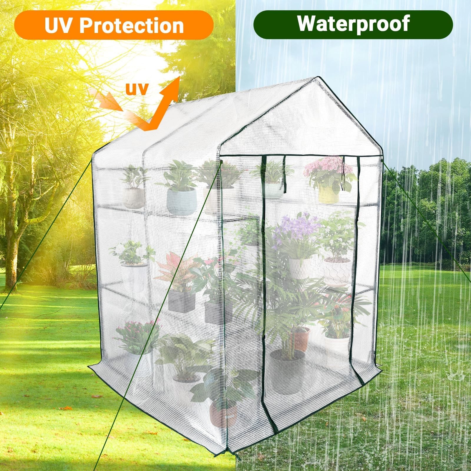 Activetrail Walk-In Greenhouse 8 Shelves 4.7X4.7X6.4 Outdoor All-Season Plant