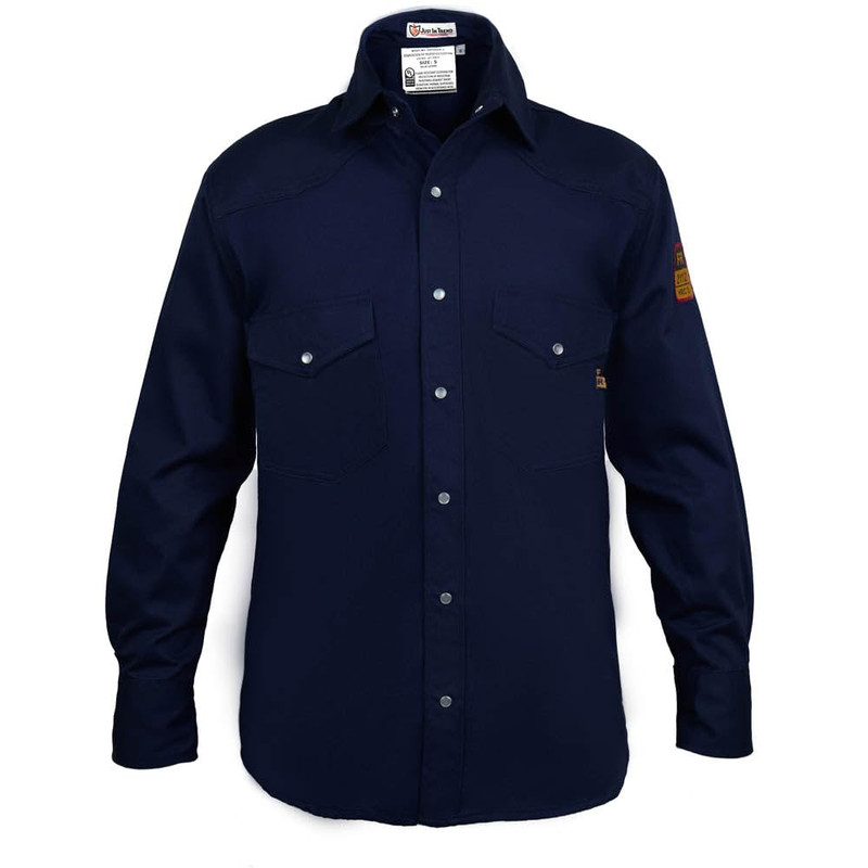 Just In Trend Flame Resistant Fr Welding Shirt – 100 C – 9 Oz X-Large Navy Blue