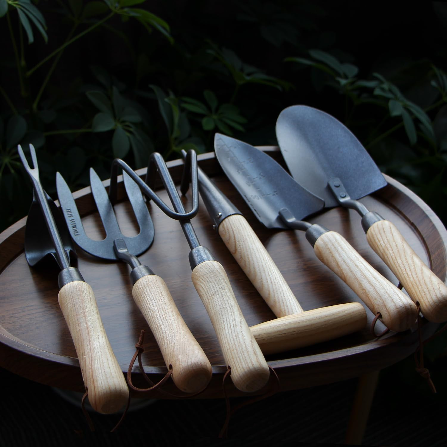 Japanese Gardening Tools Set, 6 Pcs Garden Tools Set, Black Painted Stainless St