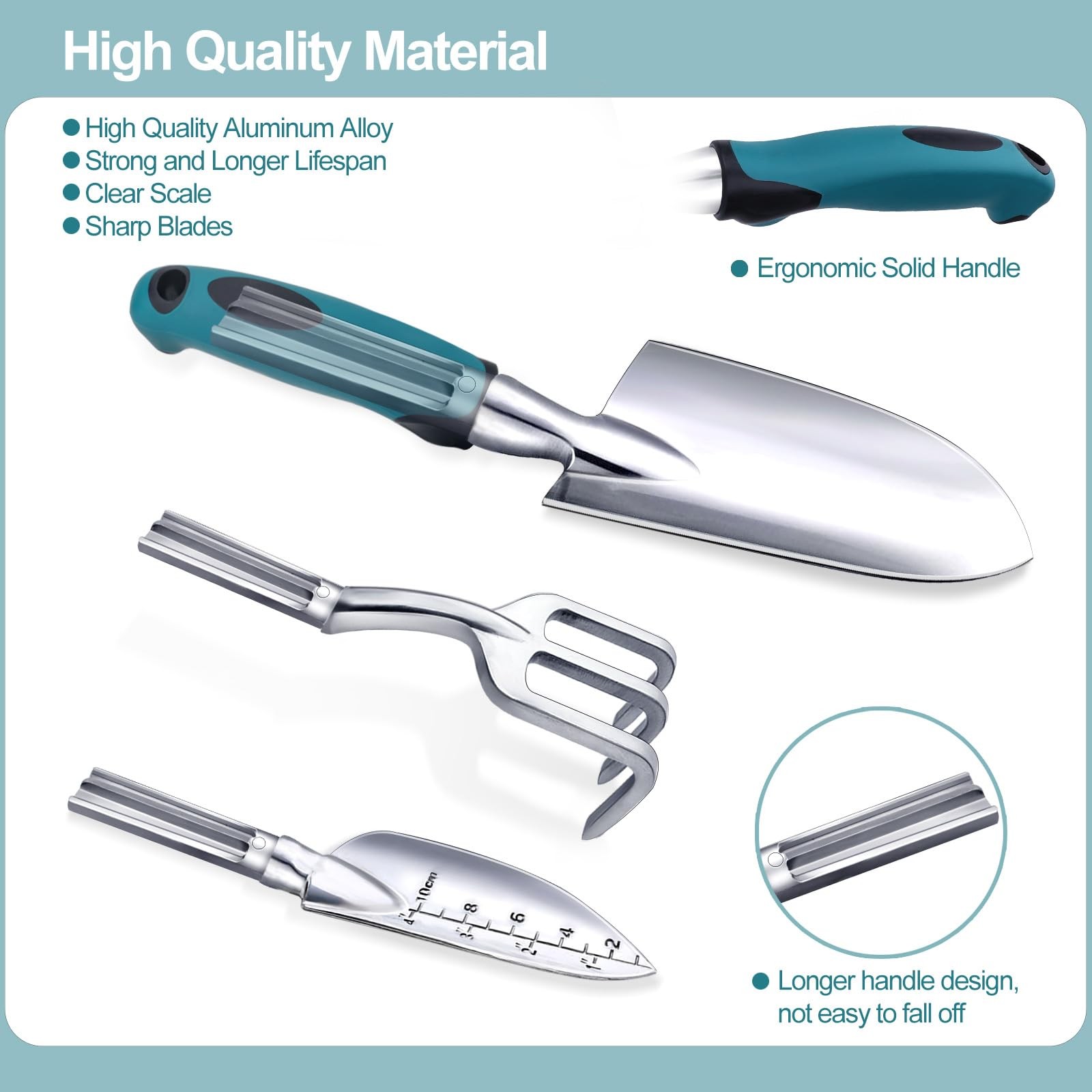 7-Piece Gardening Tools Set, Heavy Duty Garden Tools Kit with Garden Trowel, …