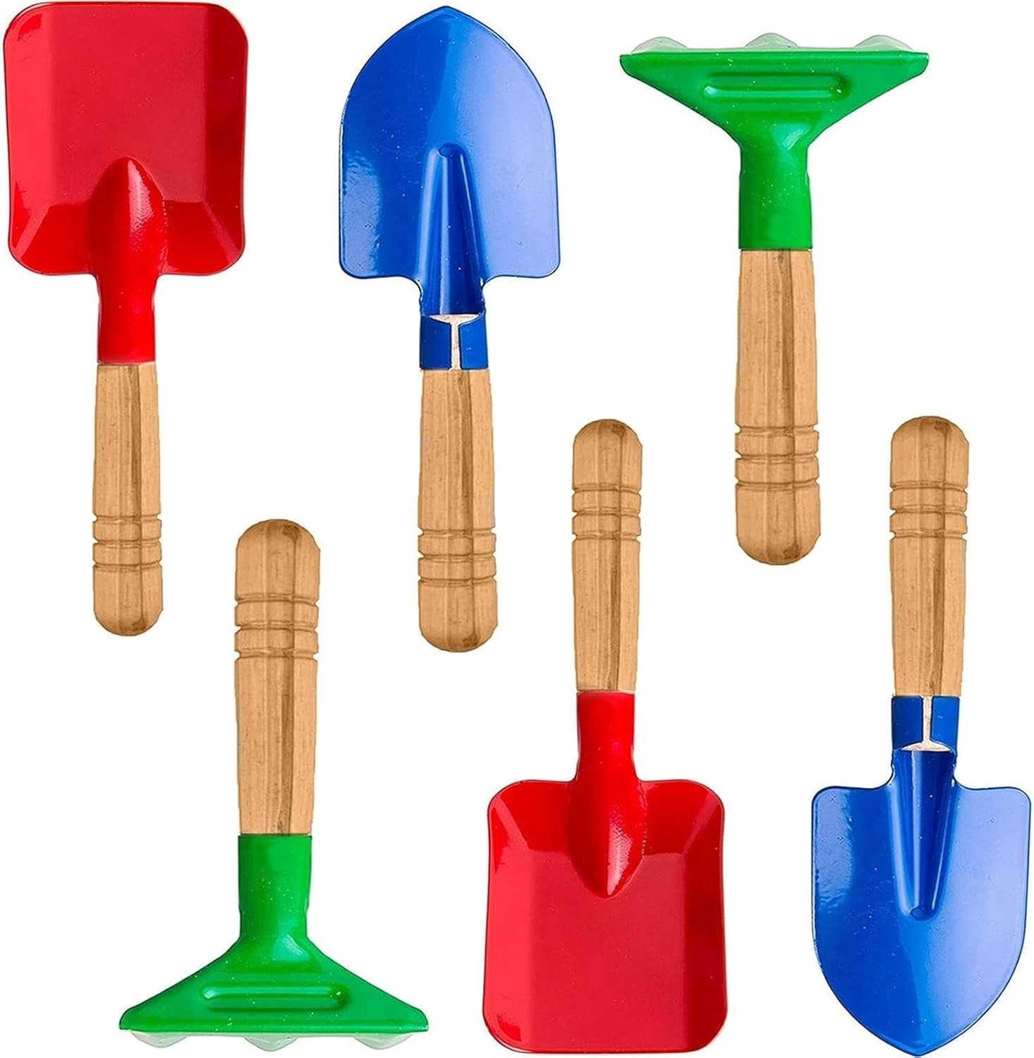 Sturdy 8-Inch Kids Gardening Tools – 6PCS Set with Wooden Handles for Safe Play
