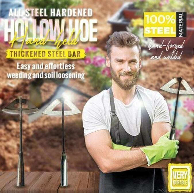 Garden Tool Weeding Rake All-steel Hardened Shovel Weed Puller Hollow Hoe