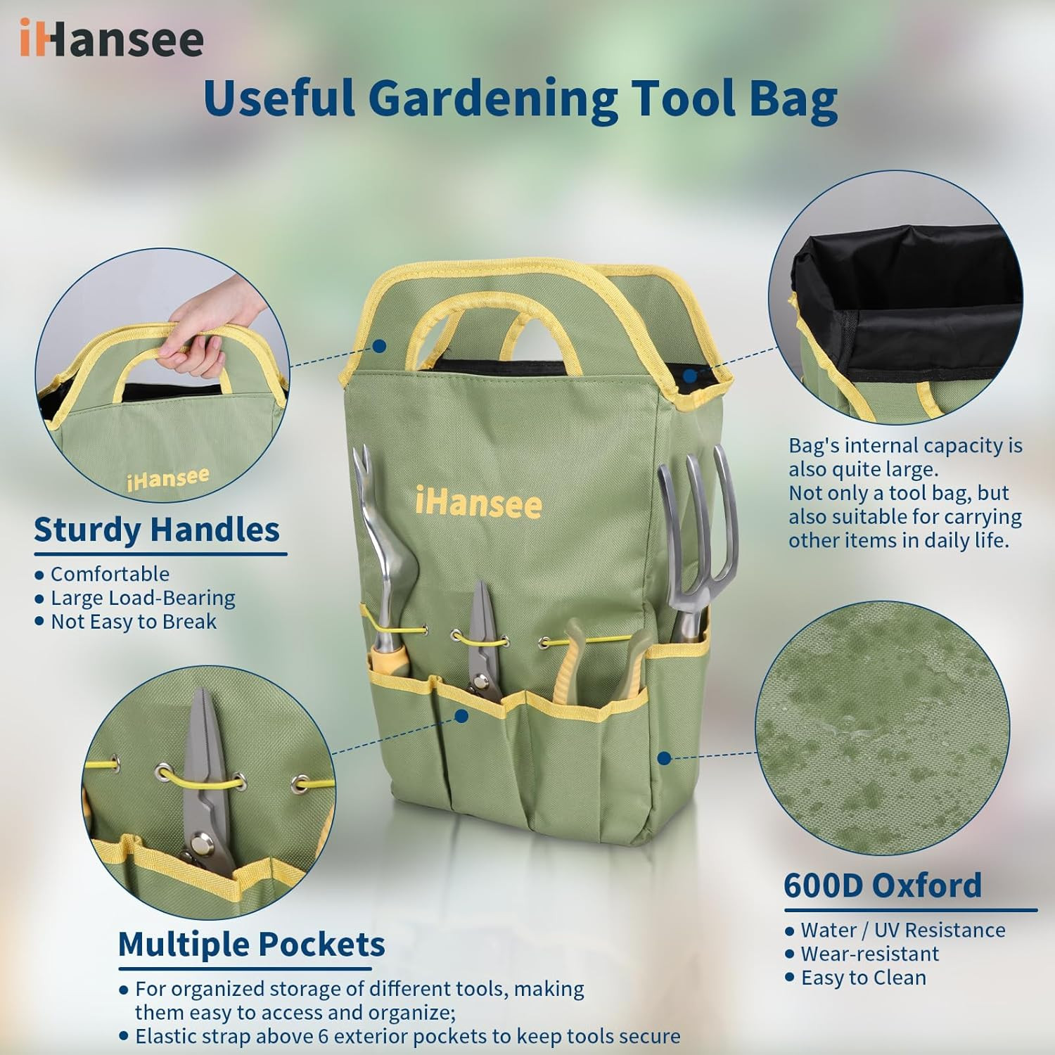 Set of 12 Garden Tool, Heavy-Duty Aluminum Gardening Hand Tools with Rubber Non