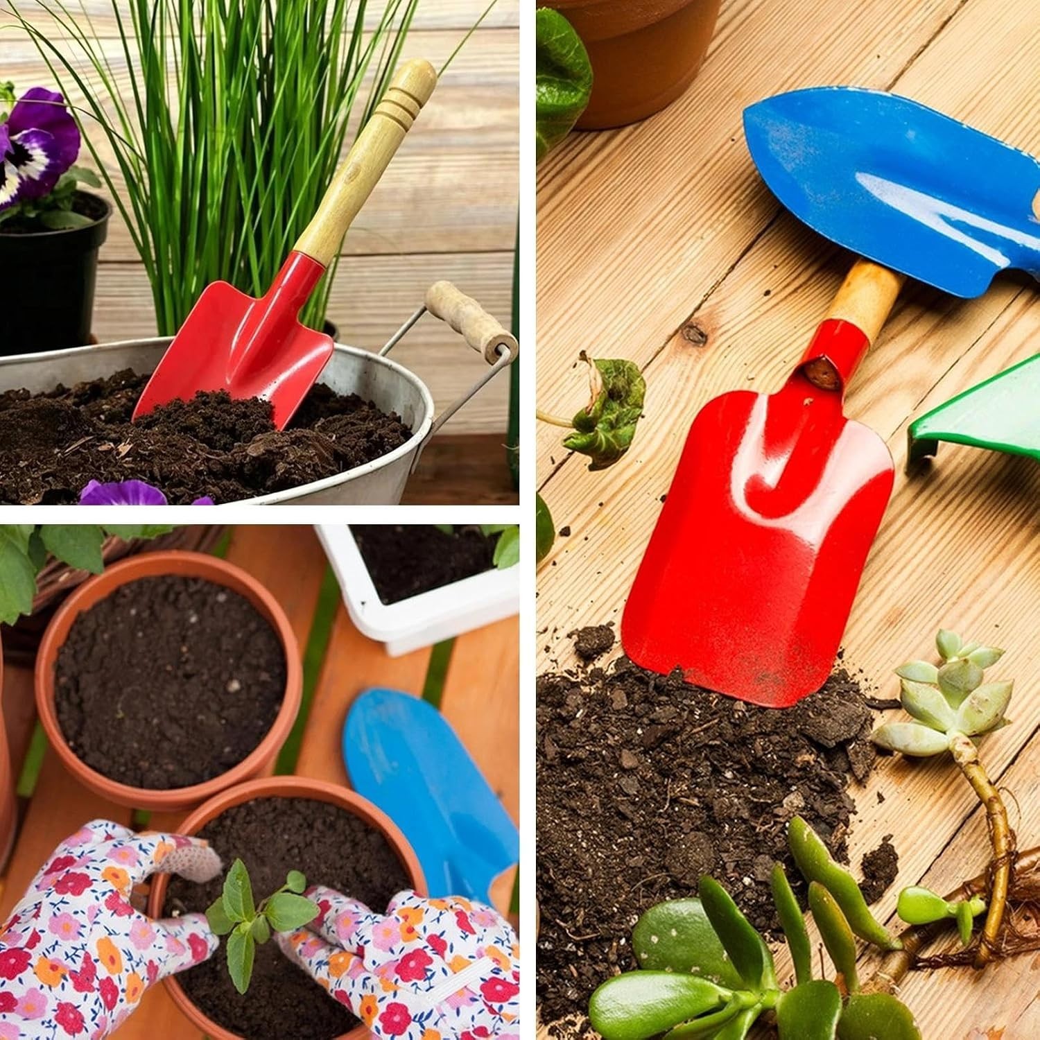 Engaging Kids Gardening Set – 6 Durable Tools with Safe Wooden Handles, 8-Inch