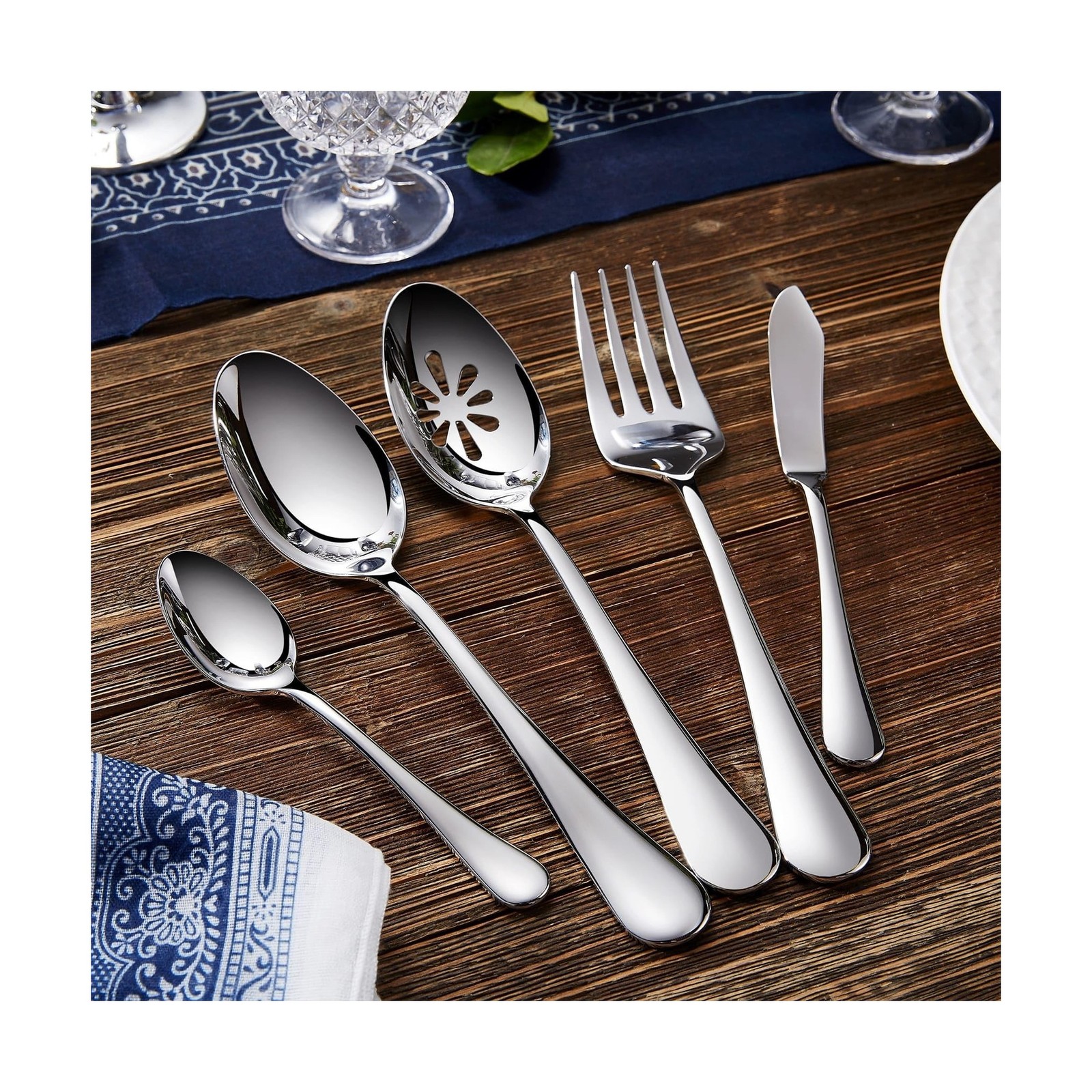 KEAWELL Premium Verona 45-Piece Silverware Set for 8 – Heavy Duty 18/10 St