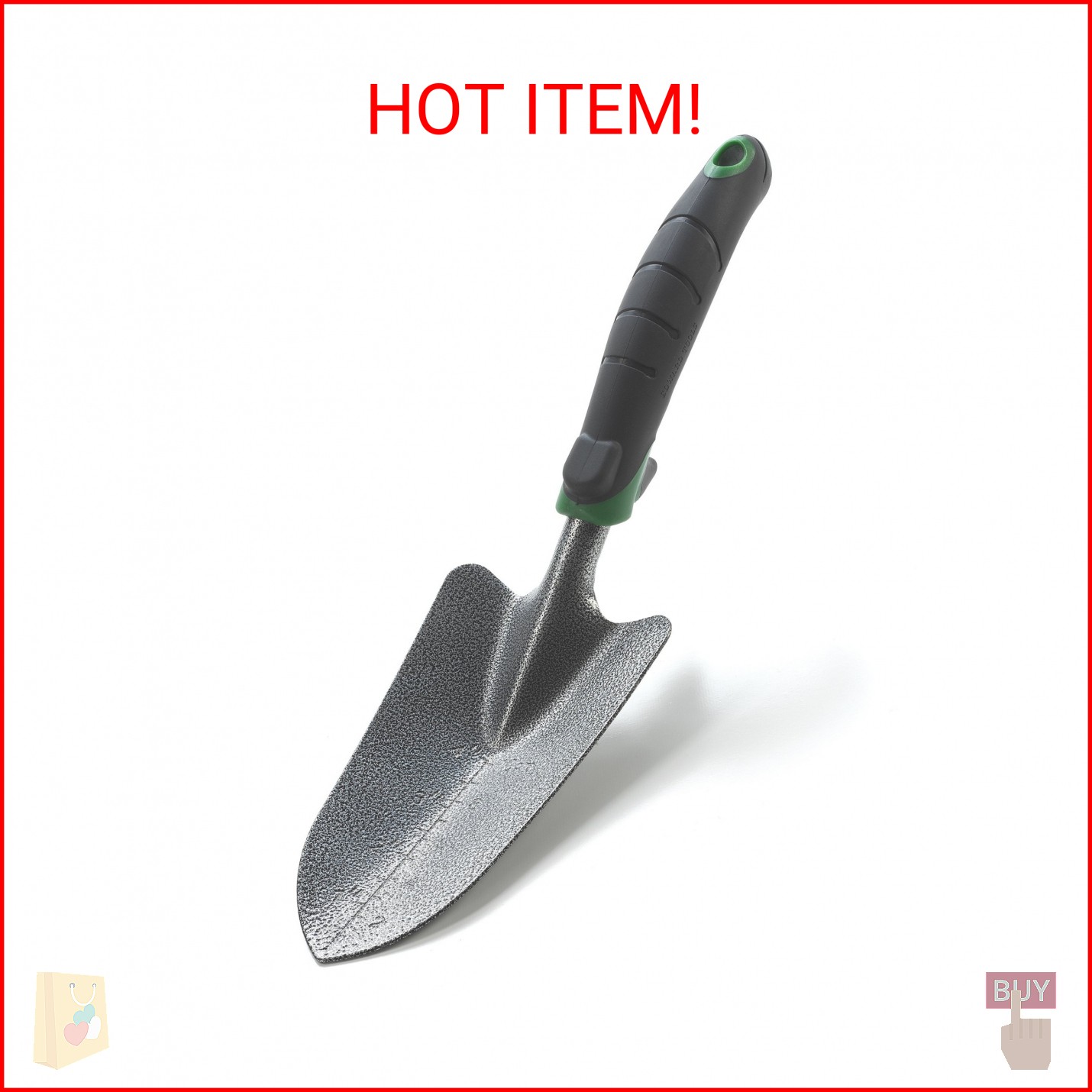 Edward Tools Garden Trowel – Heavy Duty Carbon Steel Garden Hand Shovel with Erg