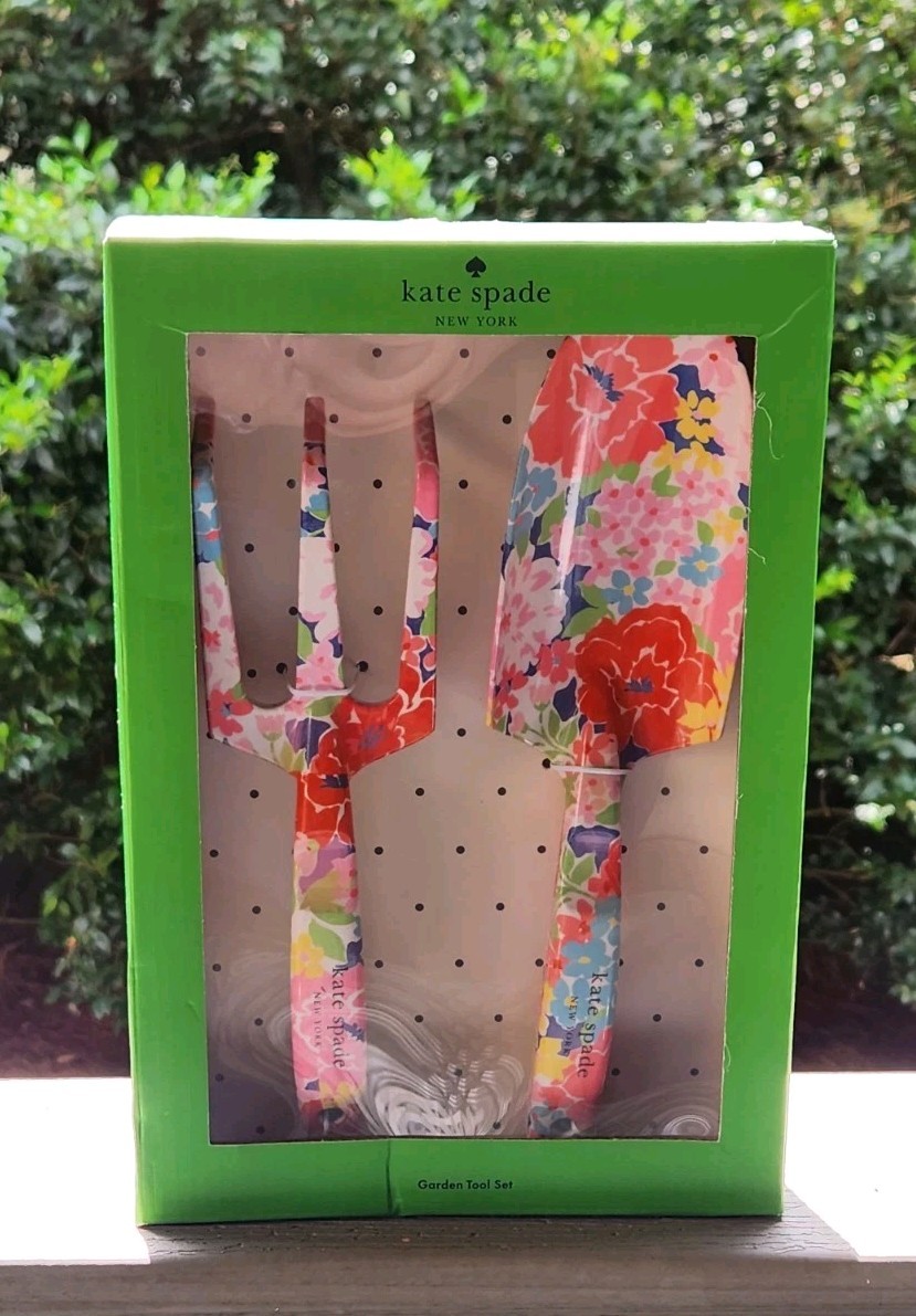 NIB! Kate Spade New York Colorful Sunset Blooms Trident & Trowel Garden Set