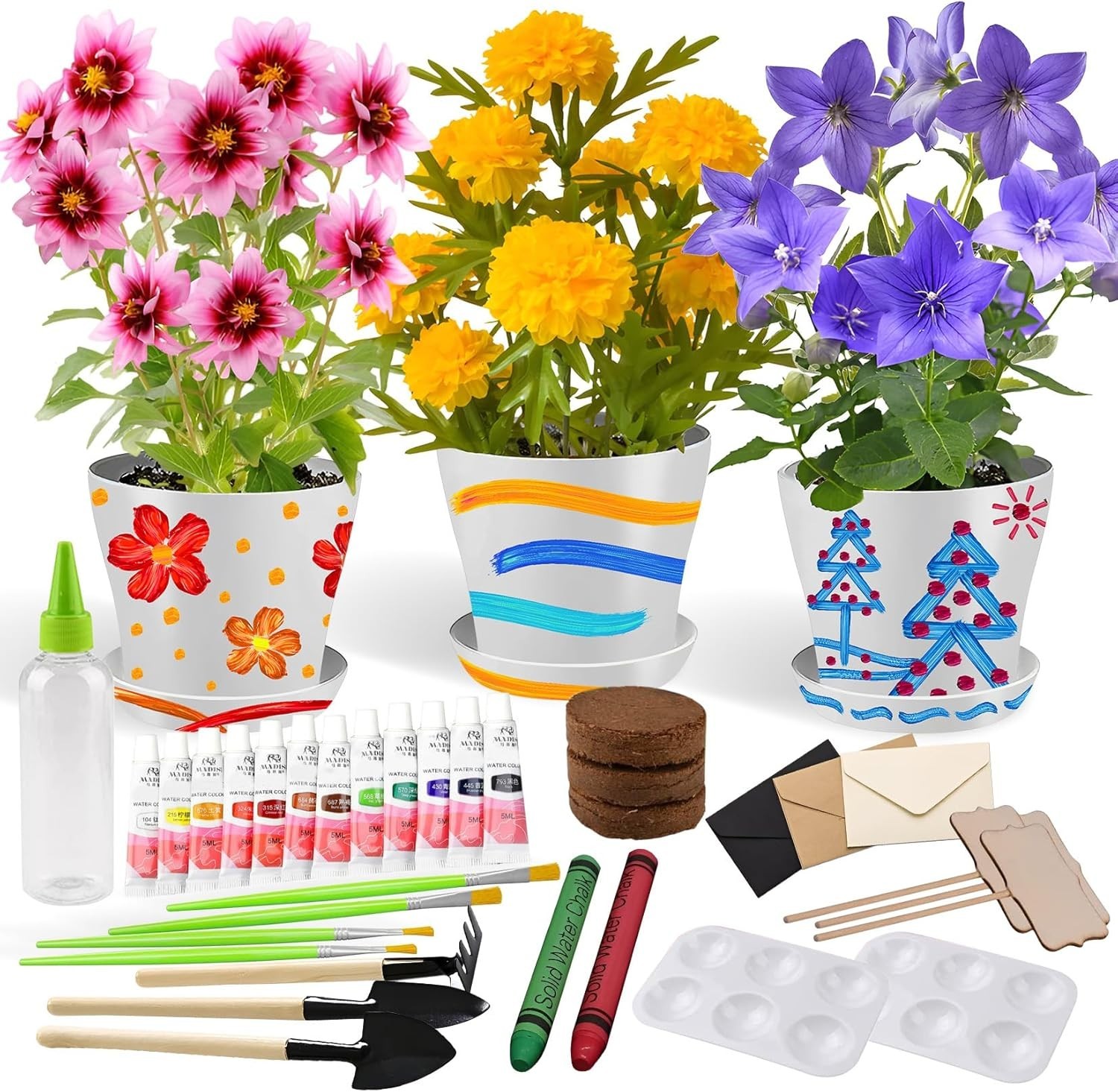 Delightful DIY Flower Pot Painting Kit for Kids – Complete Gardening Experience