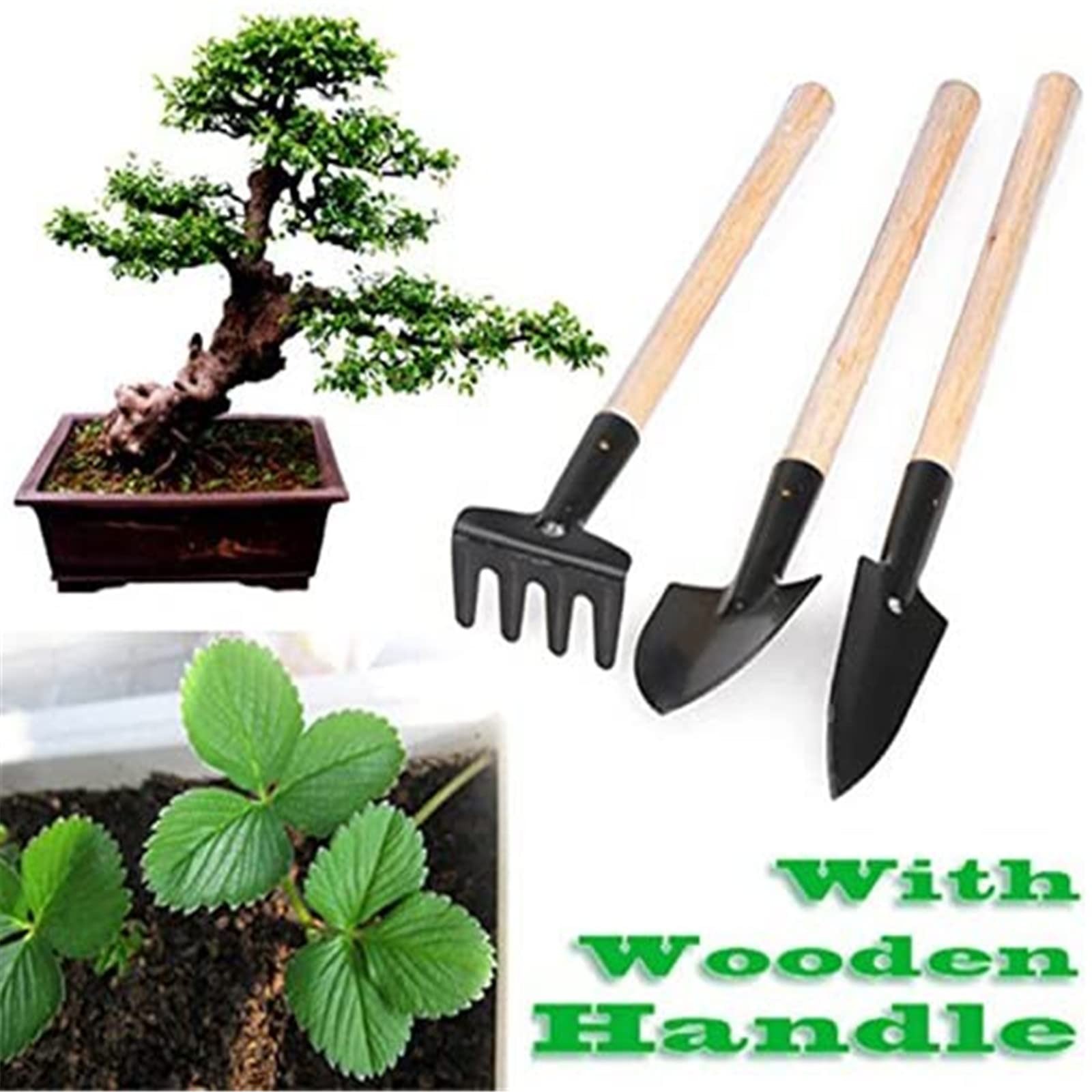 6 Pcs Garden Tools Mini Gardening Kit Plant Potted Flower Gadget Wooden Handles