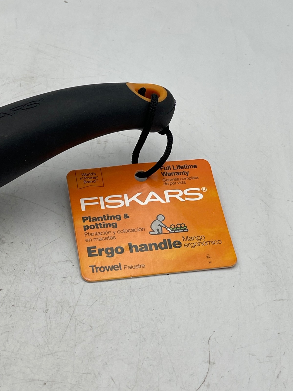 Fiskars Trowel Ergo Handle Planting & Potting Gardening Tool Black Orange New