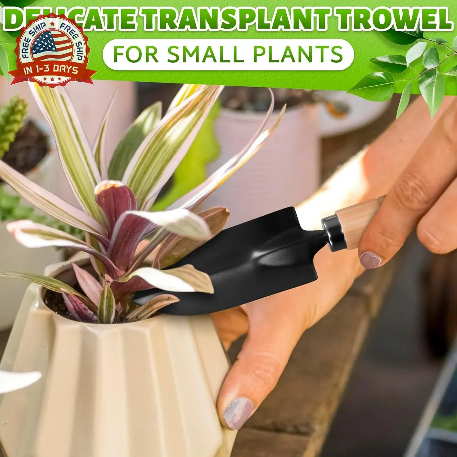 Small Garden Tools – 3 Pcs Mini Garden Tools Set with Small Trowel, Mini Shovel
