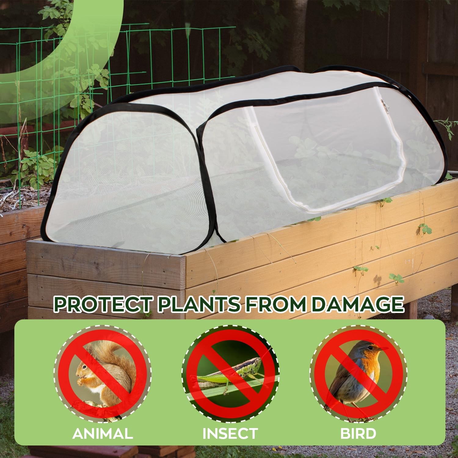 Kyrgeu Pop Up Raised Garden Bed Cover -45X22X18 Instant Plant Protection