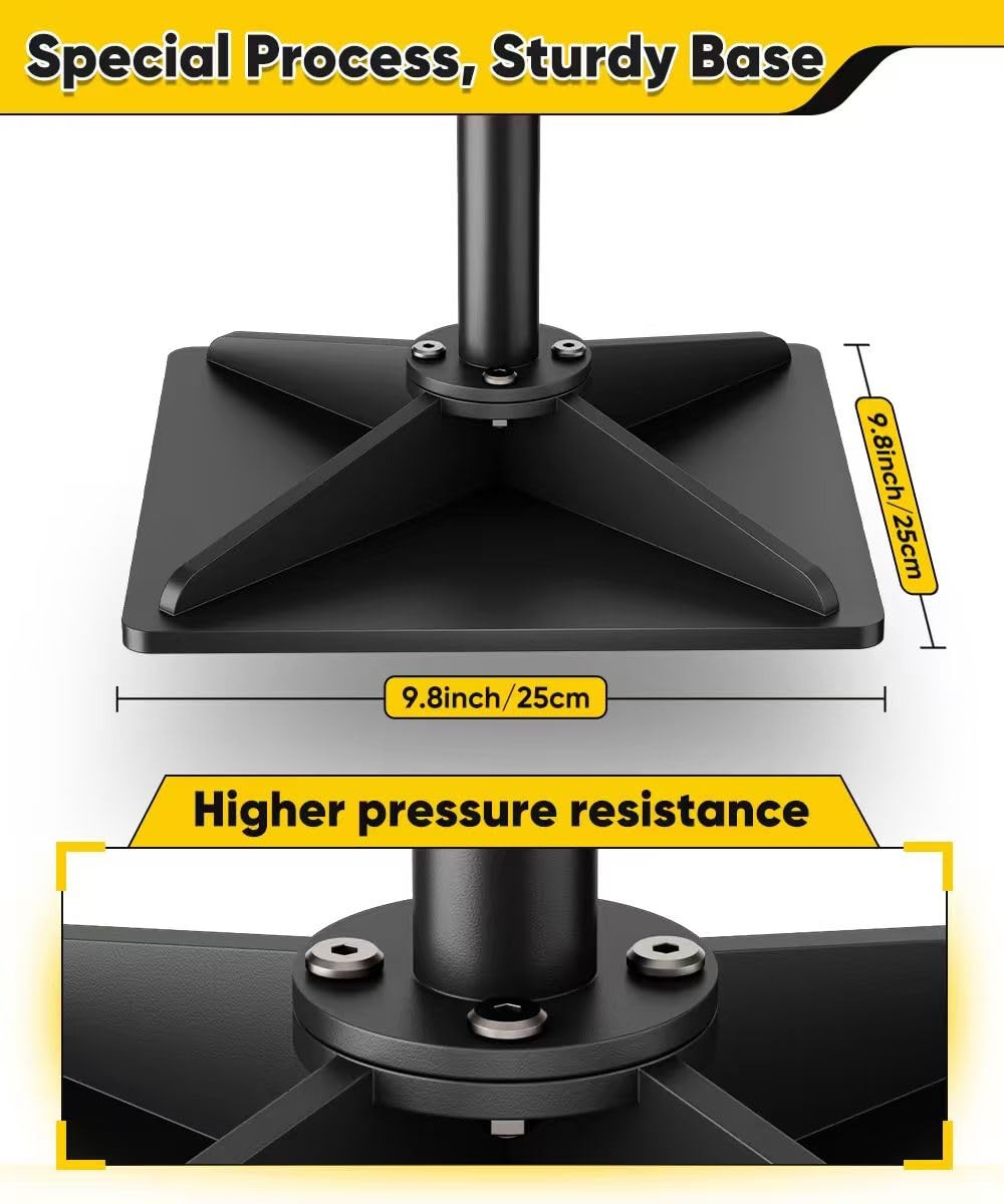 10″ x 10″ Heavy Duty Steel Tamper with 44.7 inch Adjustable Handle & Rubber G…