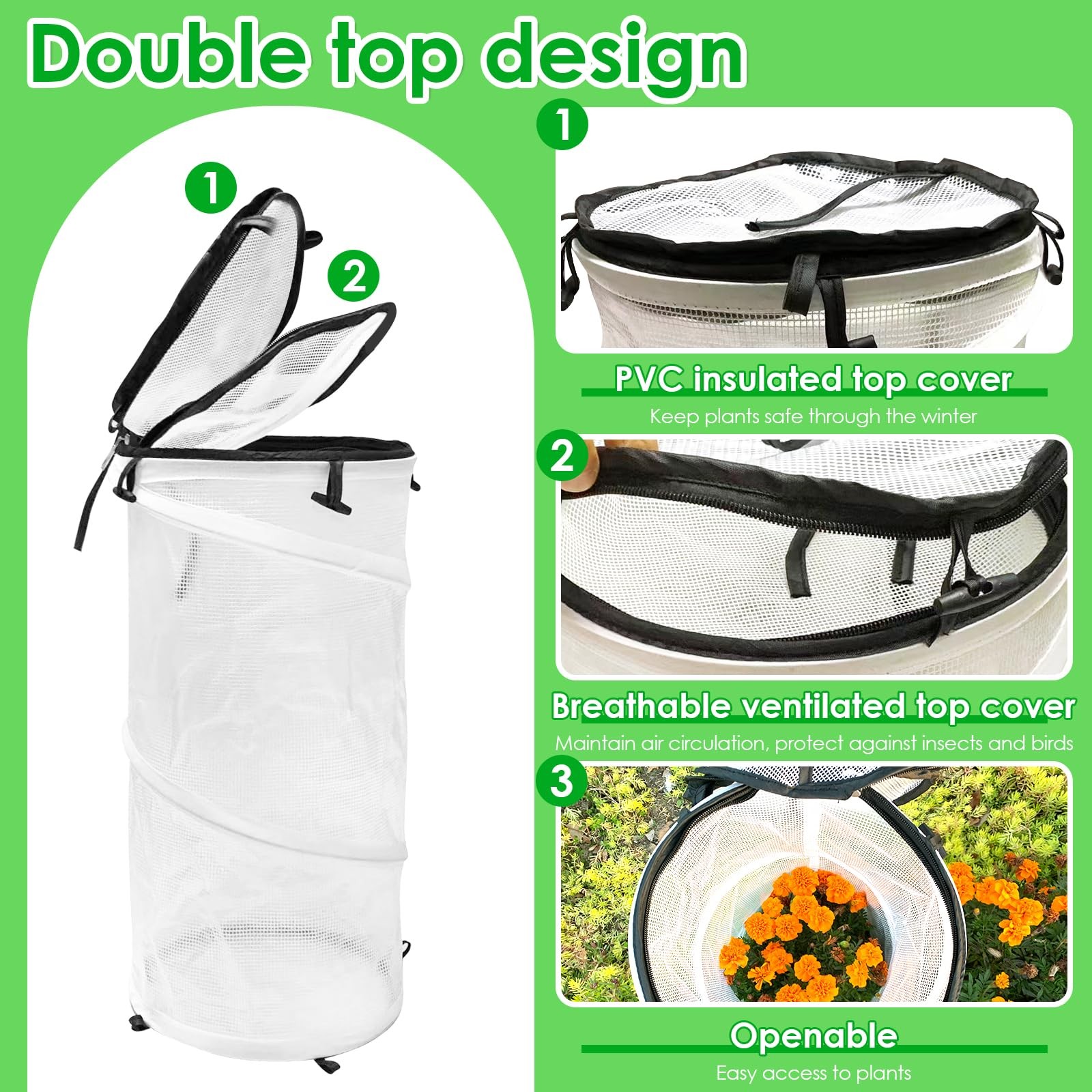 Vecacosic 2 Pack Pop Up Mini Greenhouse For Raised Garden Bed Portable Pvc
