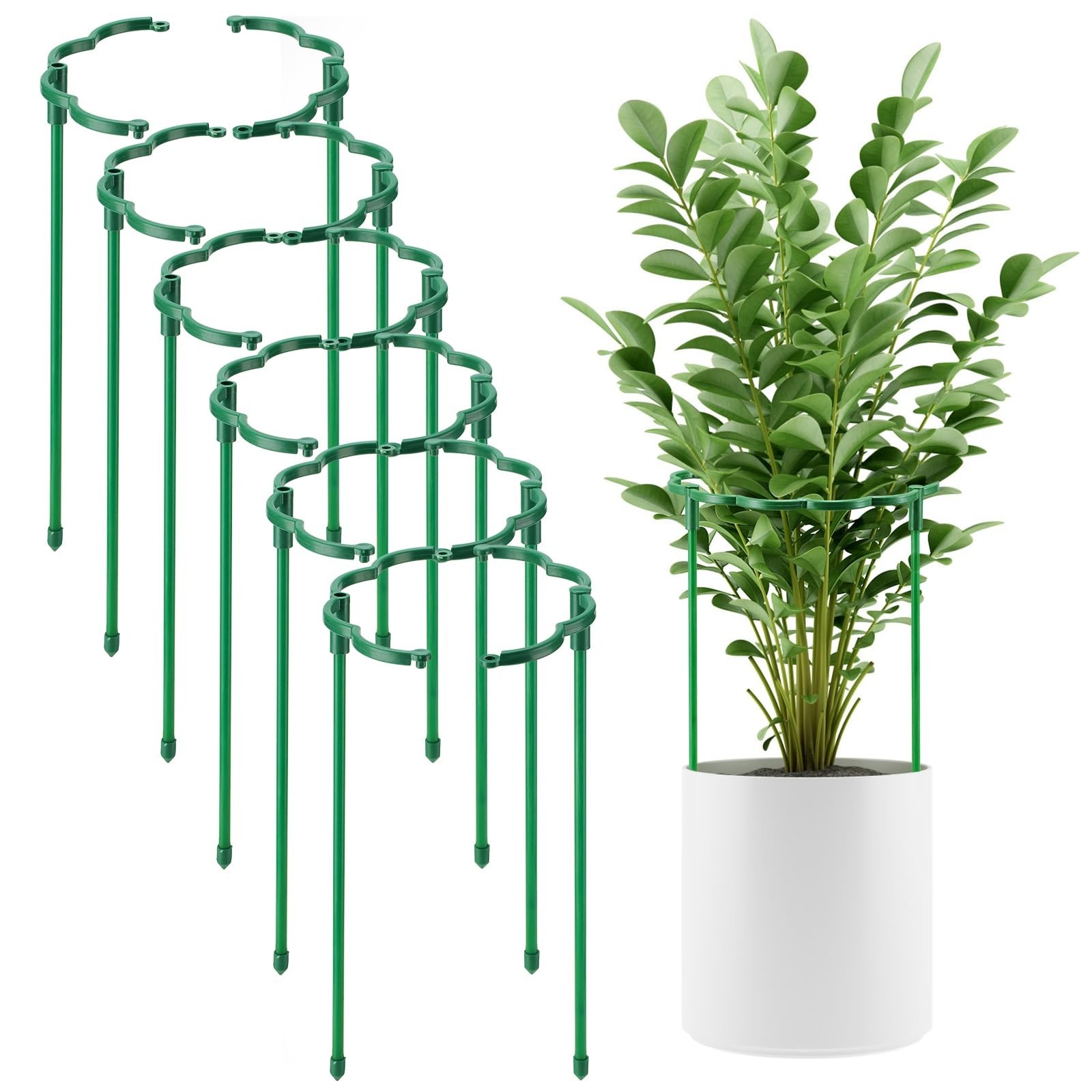 12 Pack Plant Support Stakes Sets – Versatile Plant Cages, Stackable Garden F…