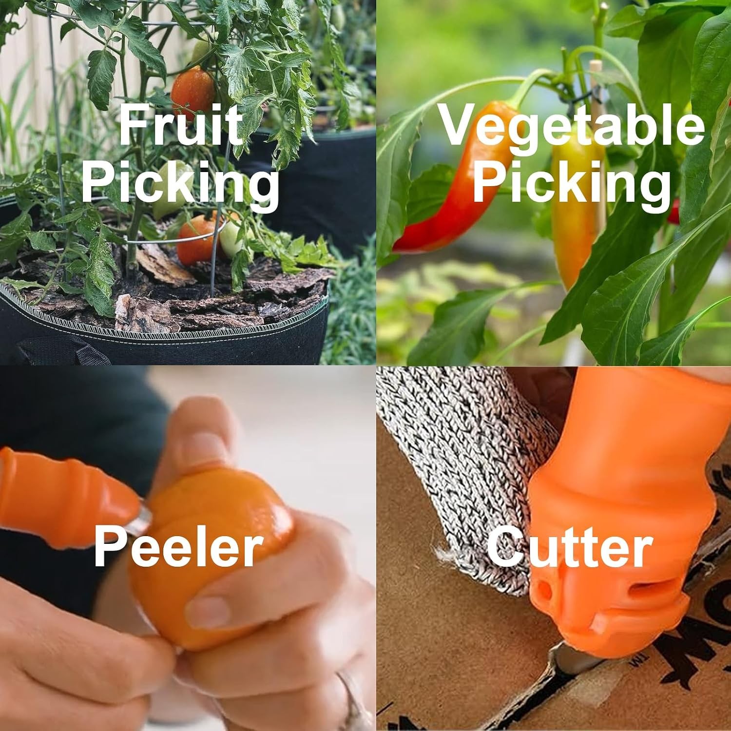 12 Pcs Gardening Thumb Knife Set, Finger Cutter with Anti-Cutting Finger Prot…