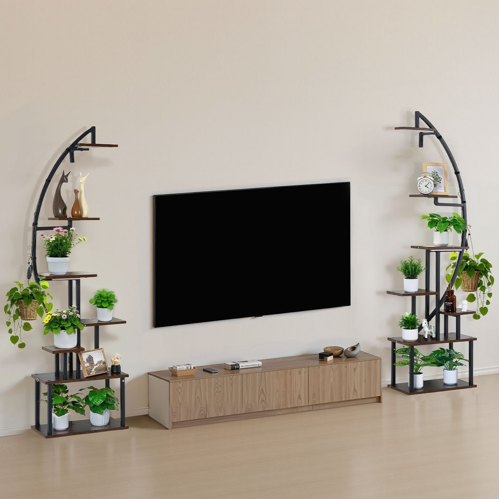 Plant Stand Indoor with Grow Lights, 65.5 in Tall 7-Tiered Lighted Plant Shelf,