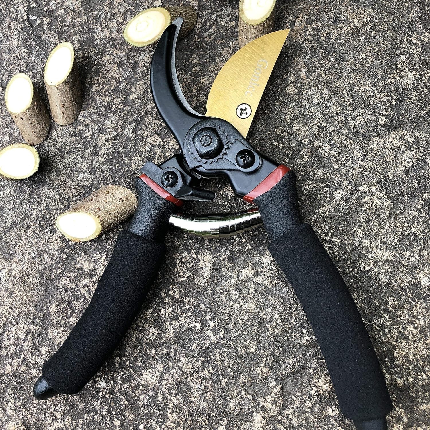 Professional Titanium Bypass Pruners, 8′ Garden Clippers for Precision Cutting