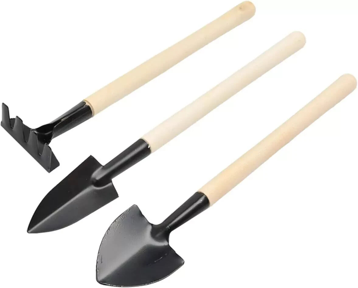 calary Mini Garden Tool Set 3 Pcs Hand Planting Tools Small Shovel/Rake/Spade Su