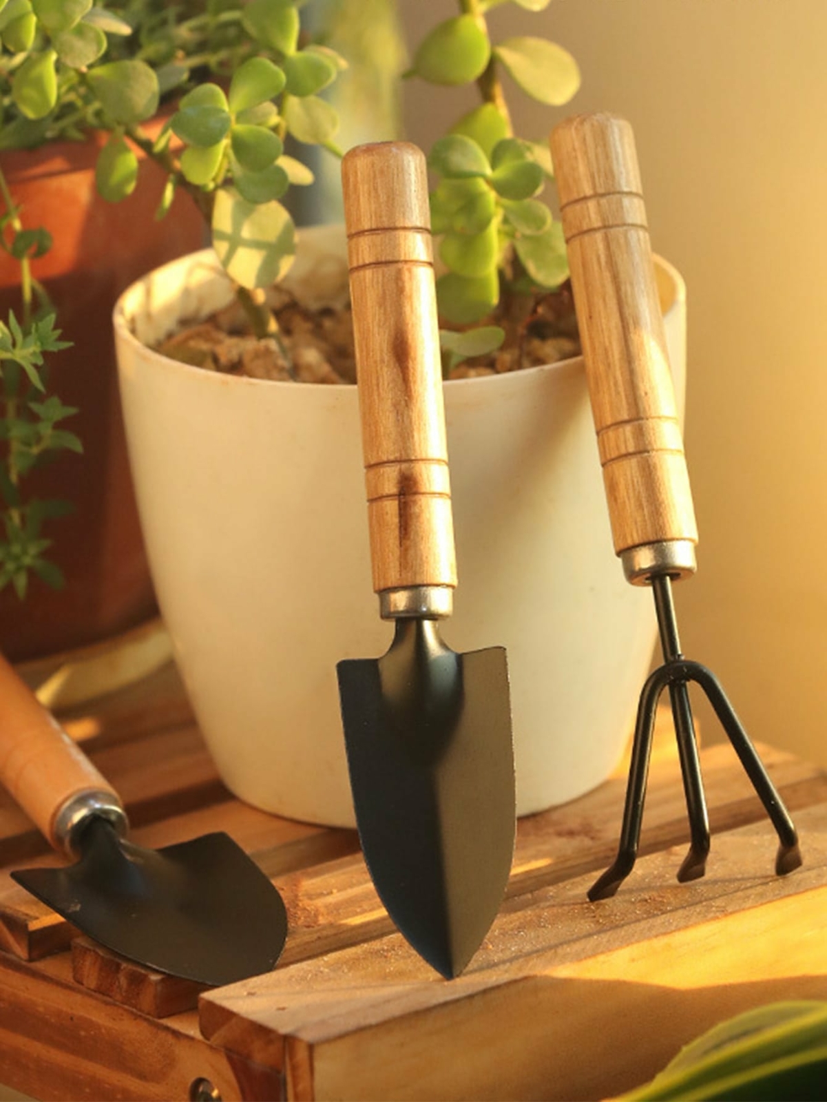 3pcs Garden Mini Tool Set Shovel Rake for Plants Hand Tools Set