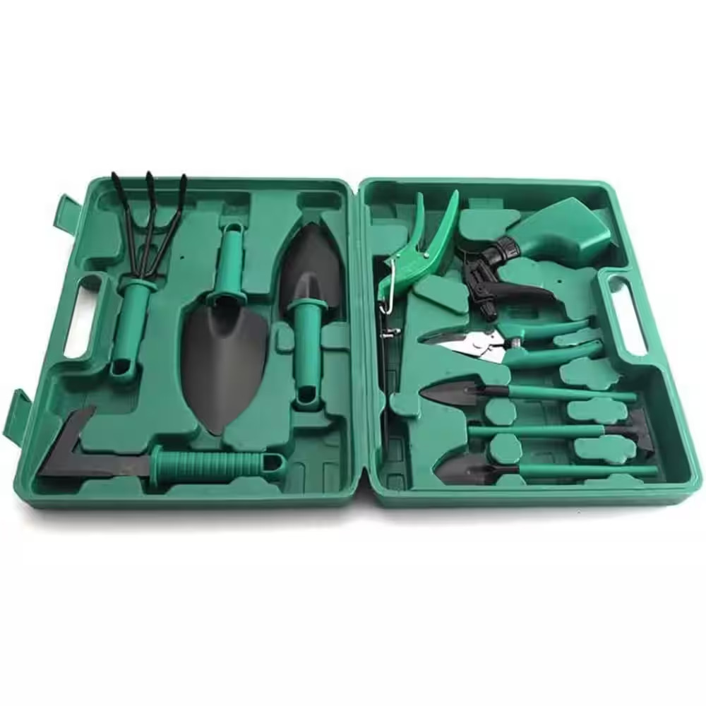 10-Piece Garden Tool Set Hand Gardening Tools Kit Green Non-Slip Handles with Gr