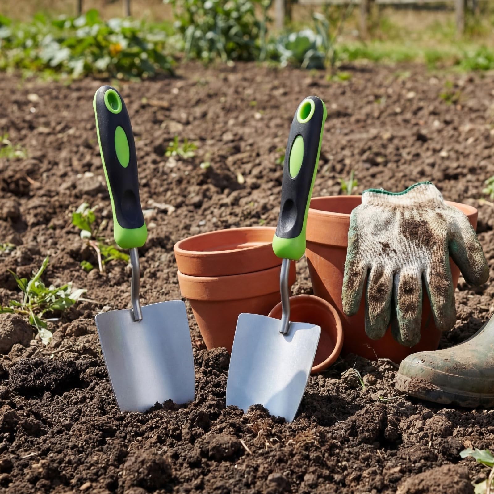 16 Pcs Heavy Duty Garden Trowels Set Aluminum Shovels with Soft Handles