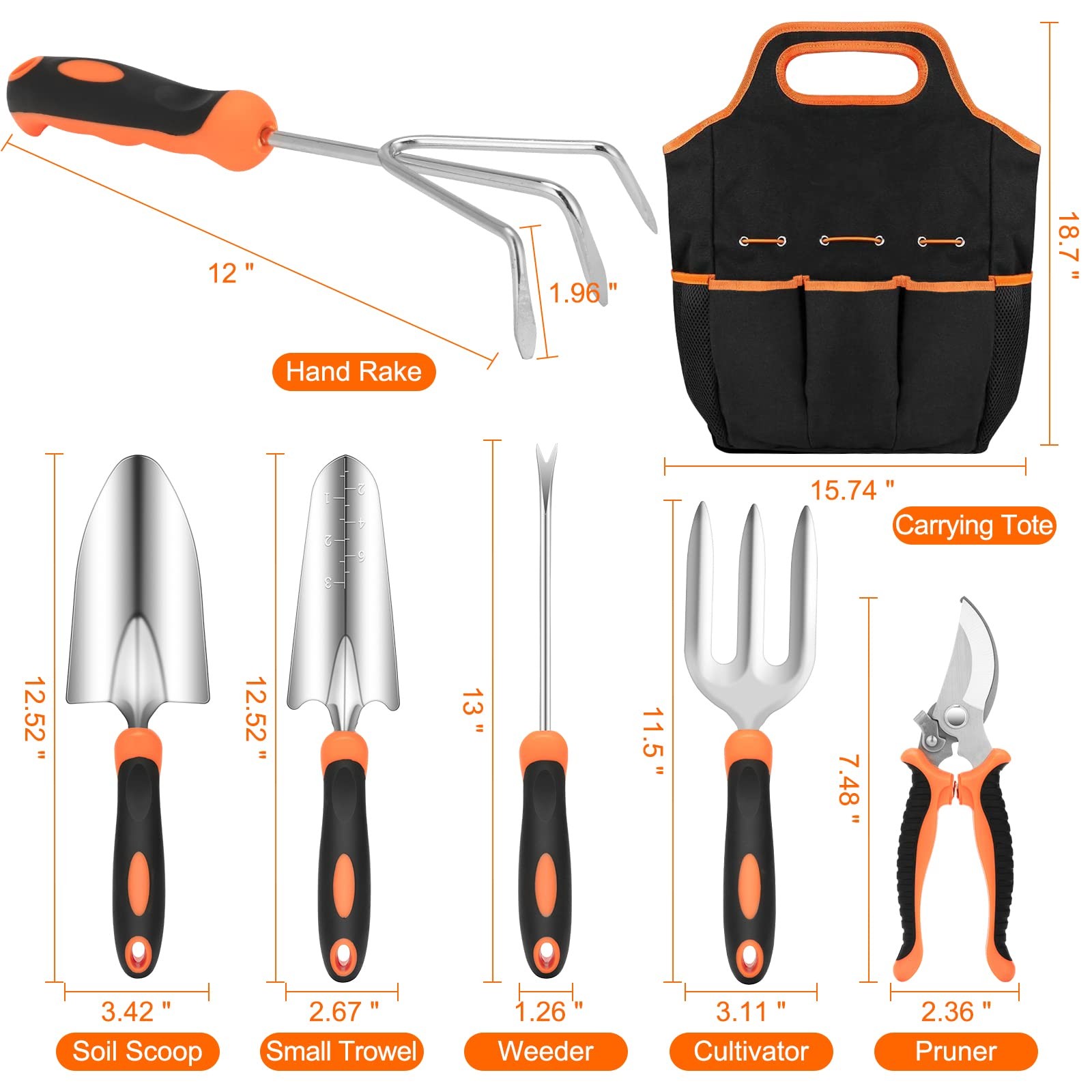 Gardening Tool Set, CHRYZTAL Stainless Steel Heavy Duty Gardening Tool Set, w…