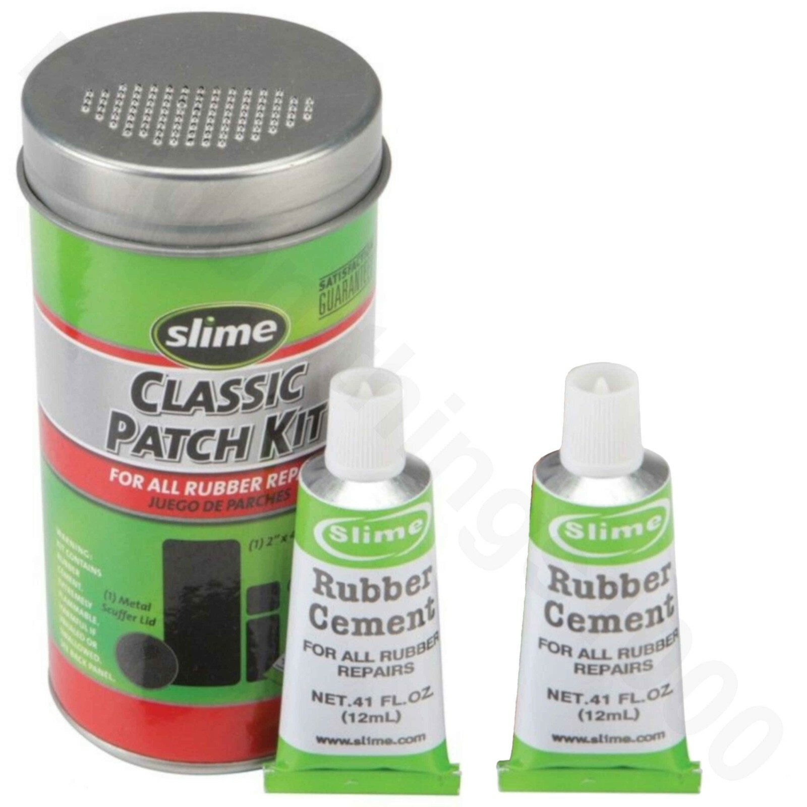 Slime 27 Piece Inner Tube Rubber Repair Patch a Flat Kit with Glue Metal Scuff