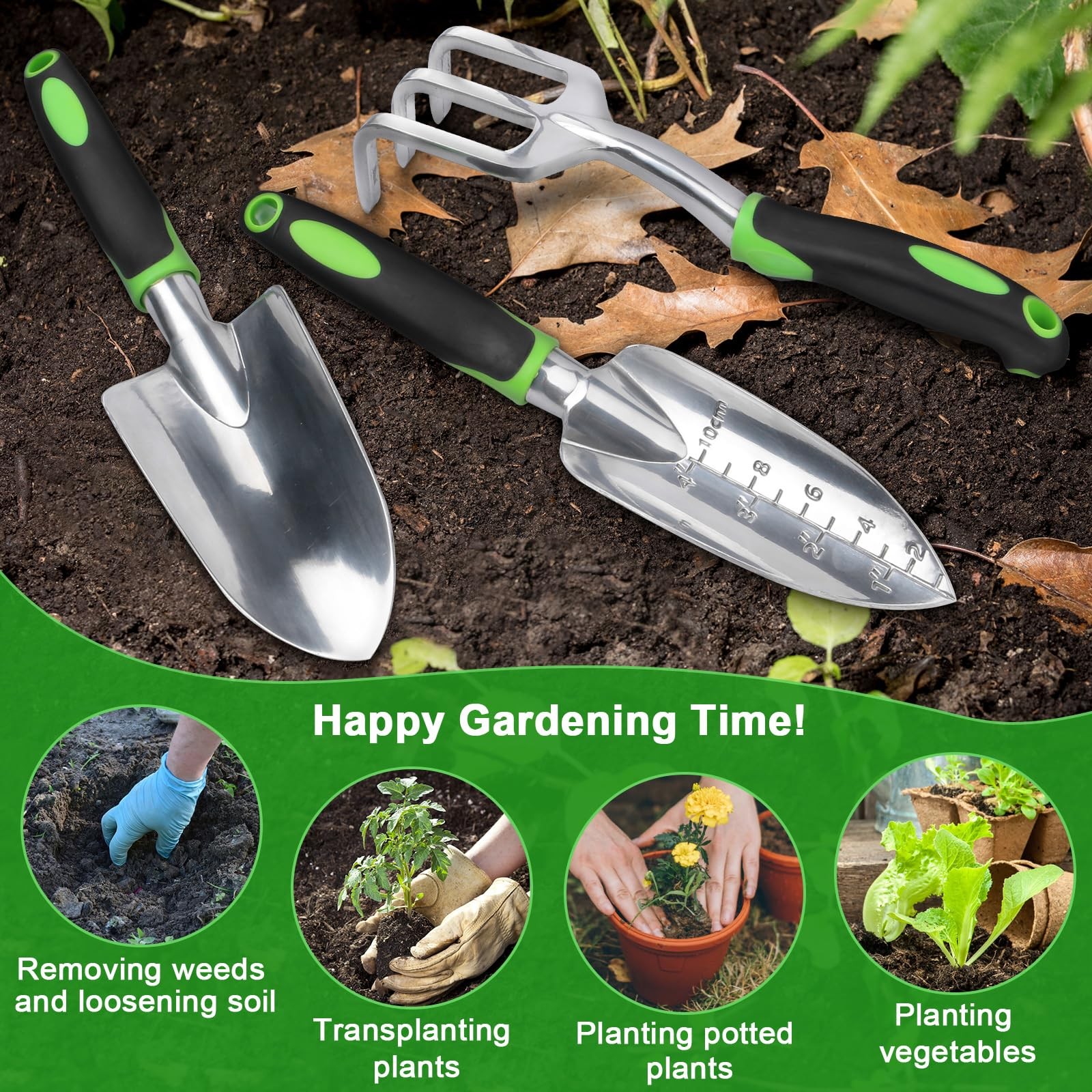 Garden Tools Set 3 Pack Heavy Duty Gardening Tools Set Include Garden Shovel