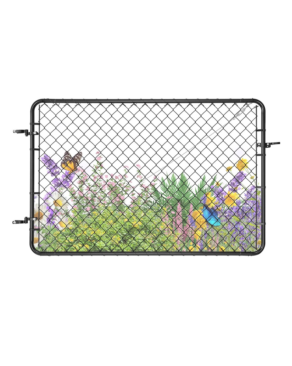 Chain Link Fence Gate,72 x 46 in,Adjustable Chain Link Fence Panel,Fit 2.2-6 ft