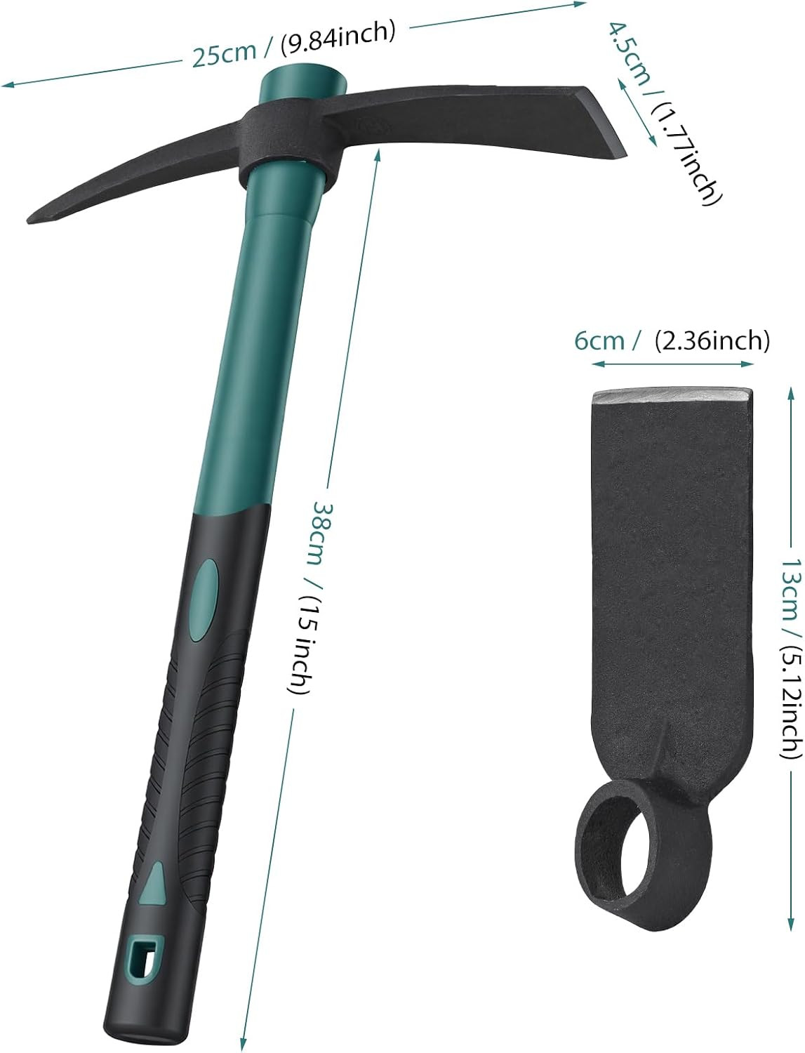 2pcs Gardening Tools with 1pcs Handle Multi-Functional Garden Hoe for Flower Wor