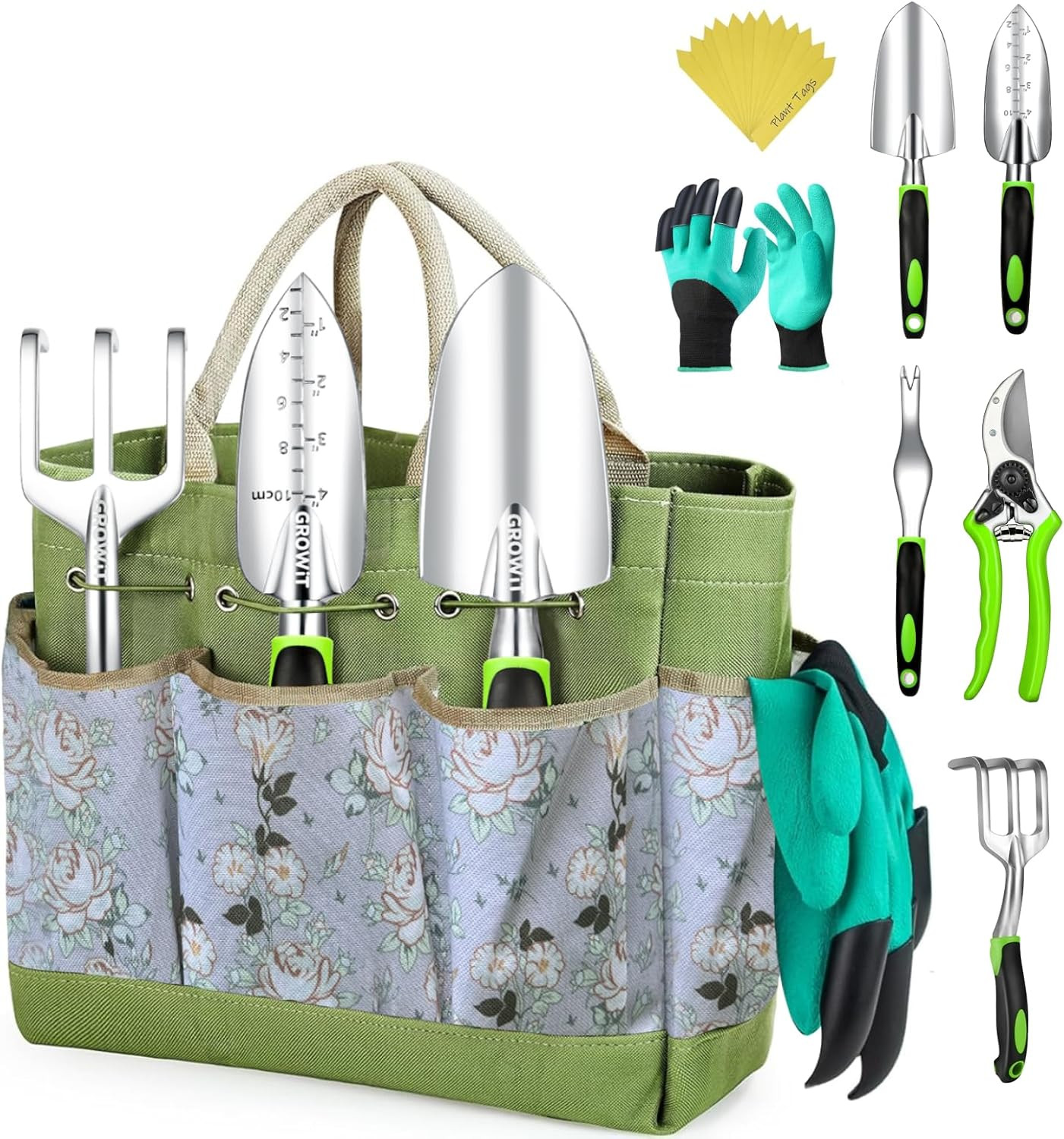 Heavy Duty Garden Tools 22 Pieces Floral Set – Rust Proof, Non-Slip, Durable Gar