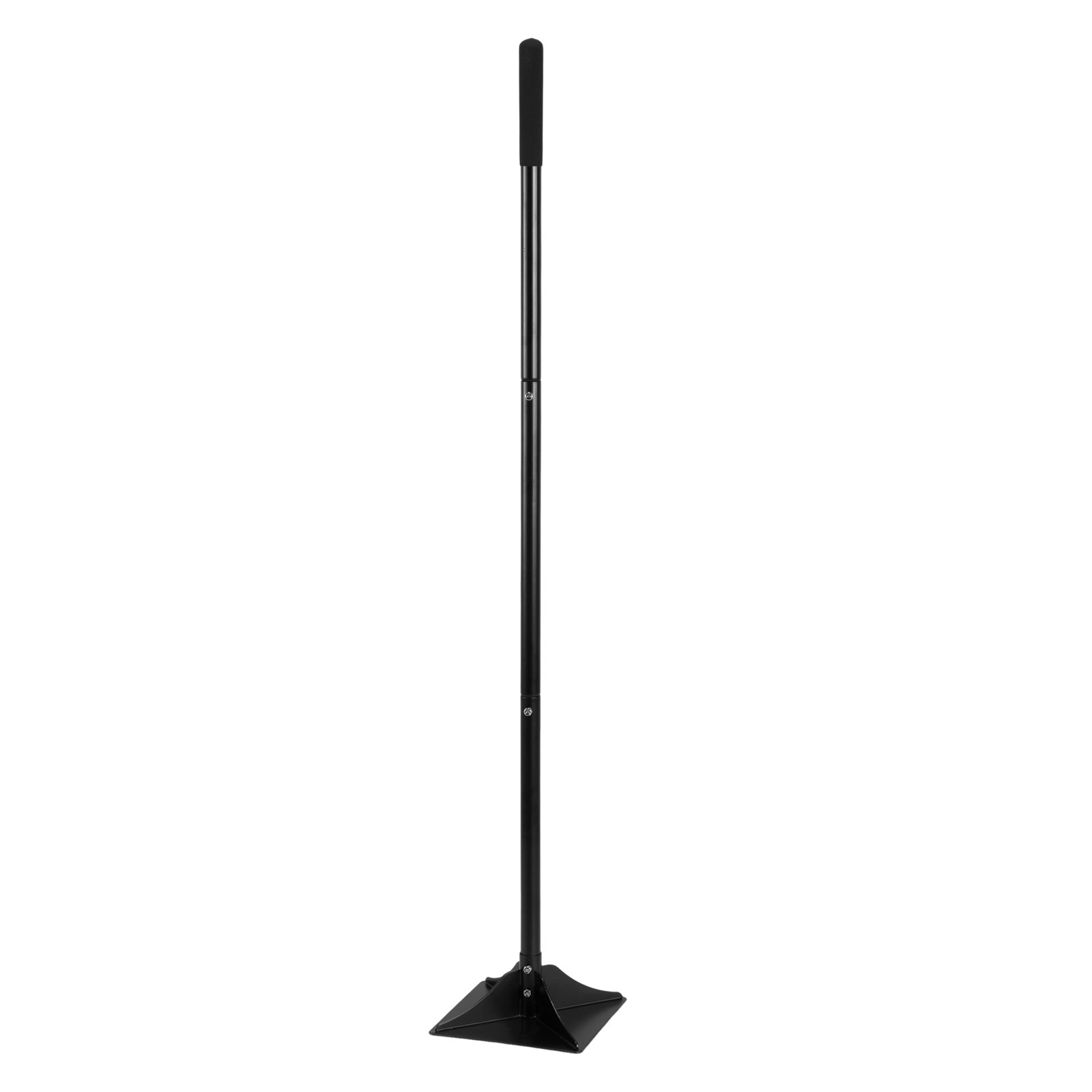 8x8in Detachable Steel Garden Tamper with Comfortable Rubber Grip Manual Garden