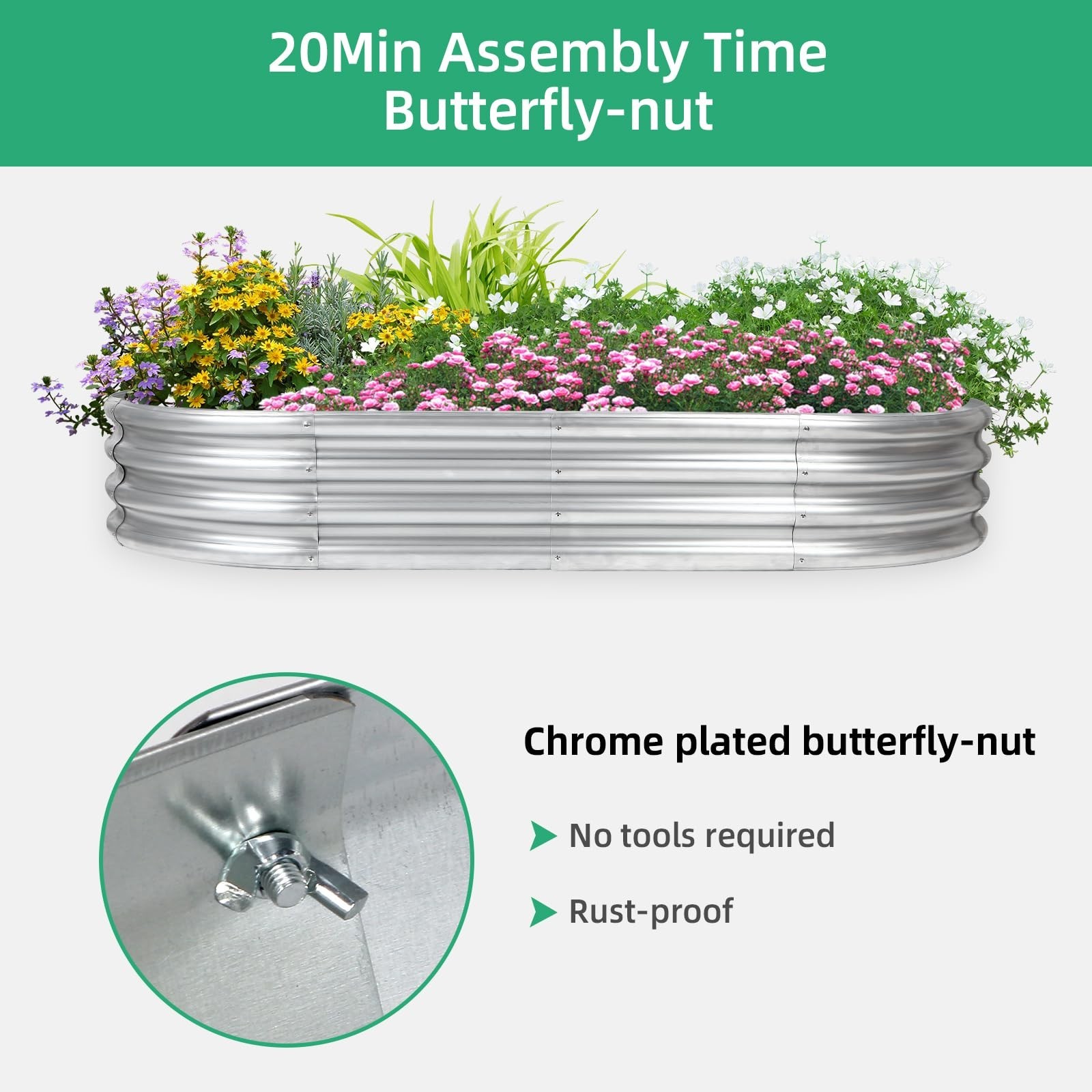 2Pcs Raised Garden Bed, Galvanized Planter Raised Garden Beds for Outdoor, 4x…