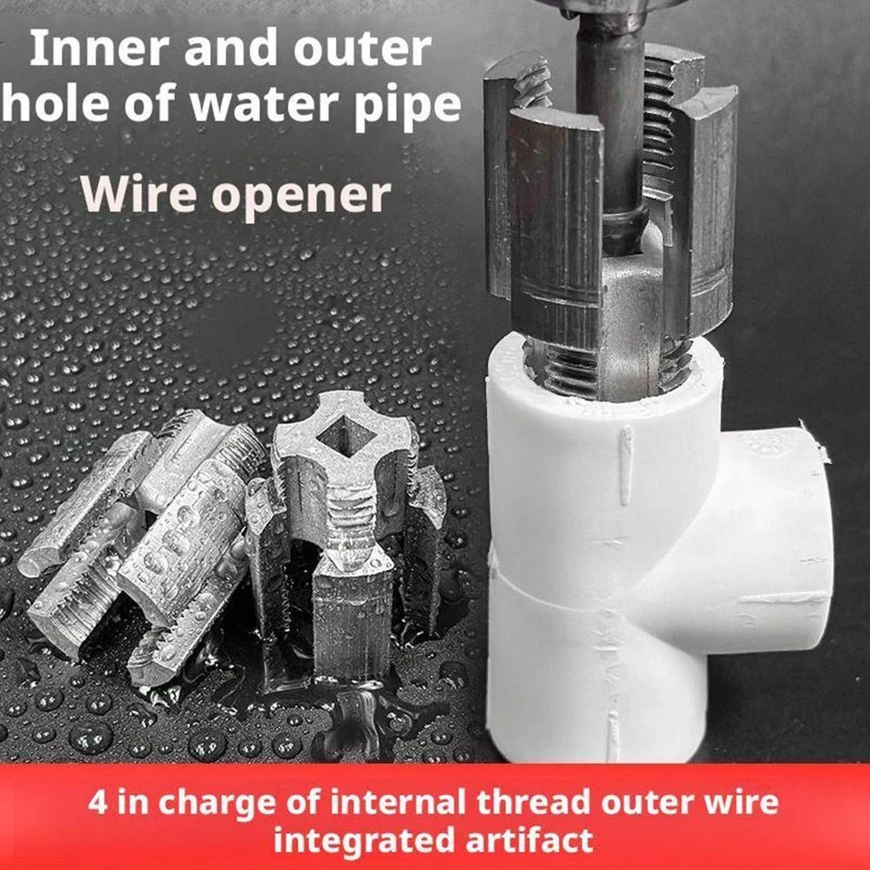 Integrated Internal &⭐ External Pipe Threading-Tool PVC Pipe Threader Kit USA