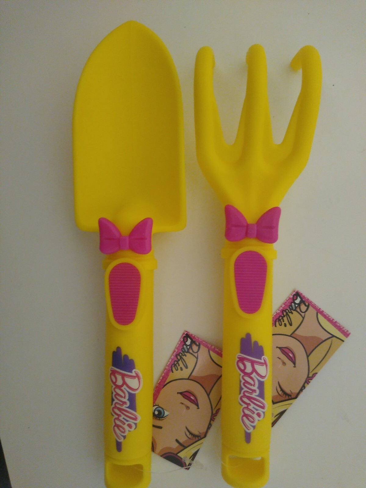 Midwest Gloves an gears Set of Barbie Garden Cultivator and Trowel Yellow