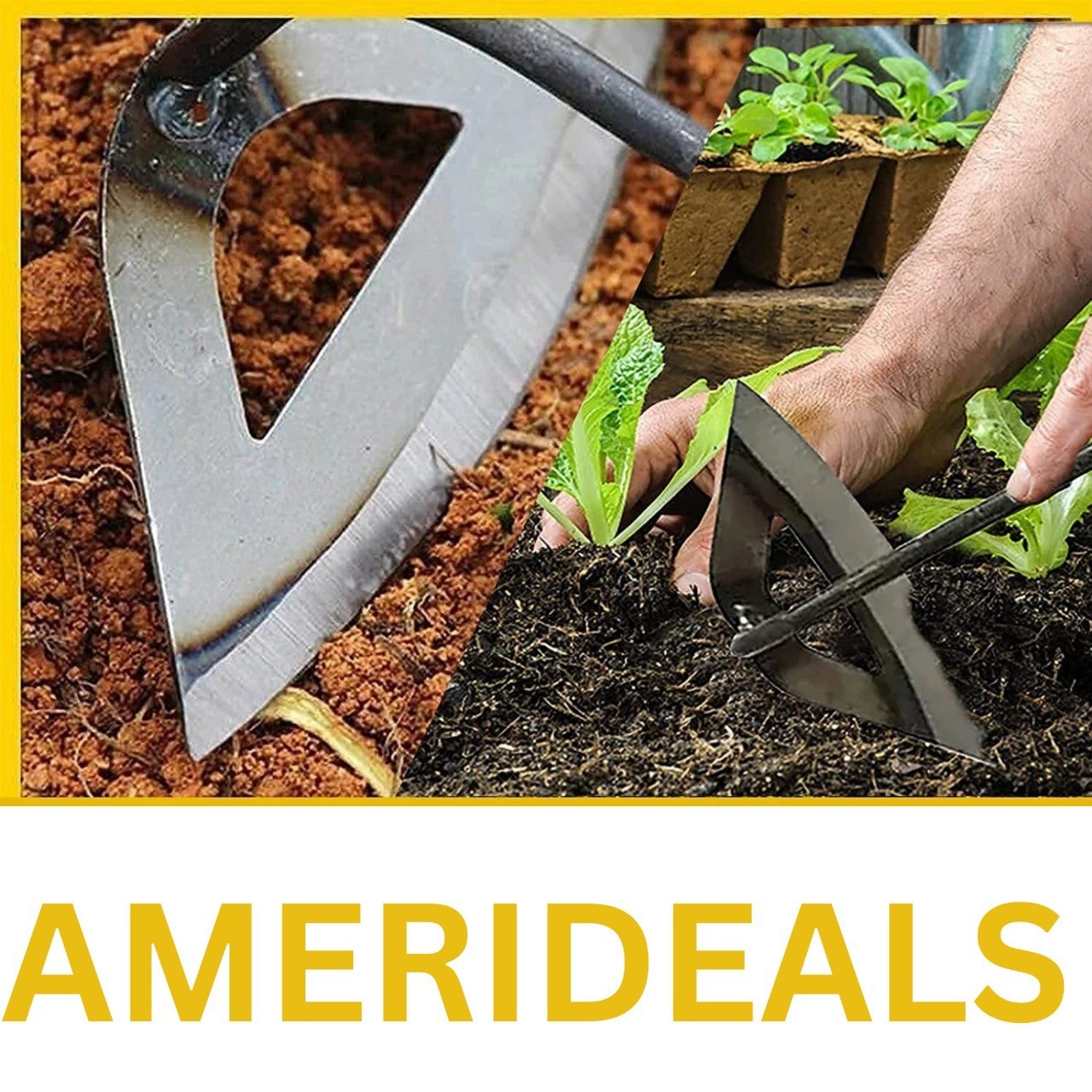 Gardening Tools Hollow Hoe, All-Steel Hardened Hollow Hoe, Sharp Edge Garden Wee