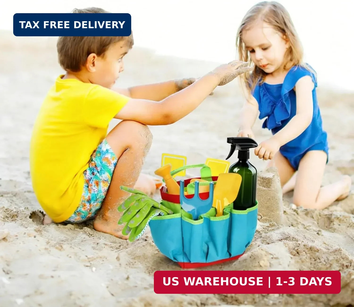 Cididu 8PCS Kids Garden Tools Set, Boys Girls Gardening Kit Tools Including Wate