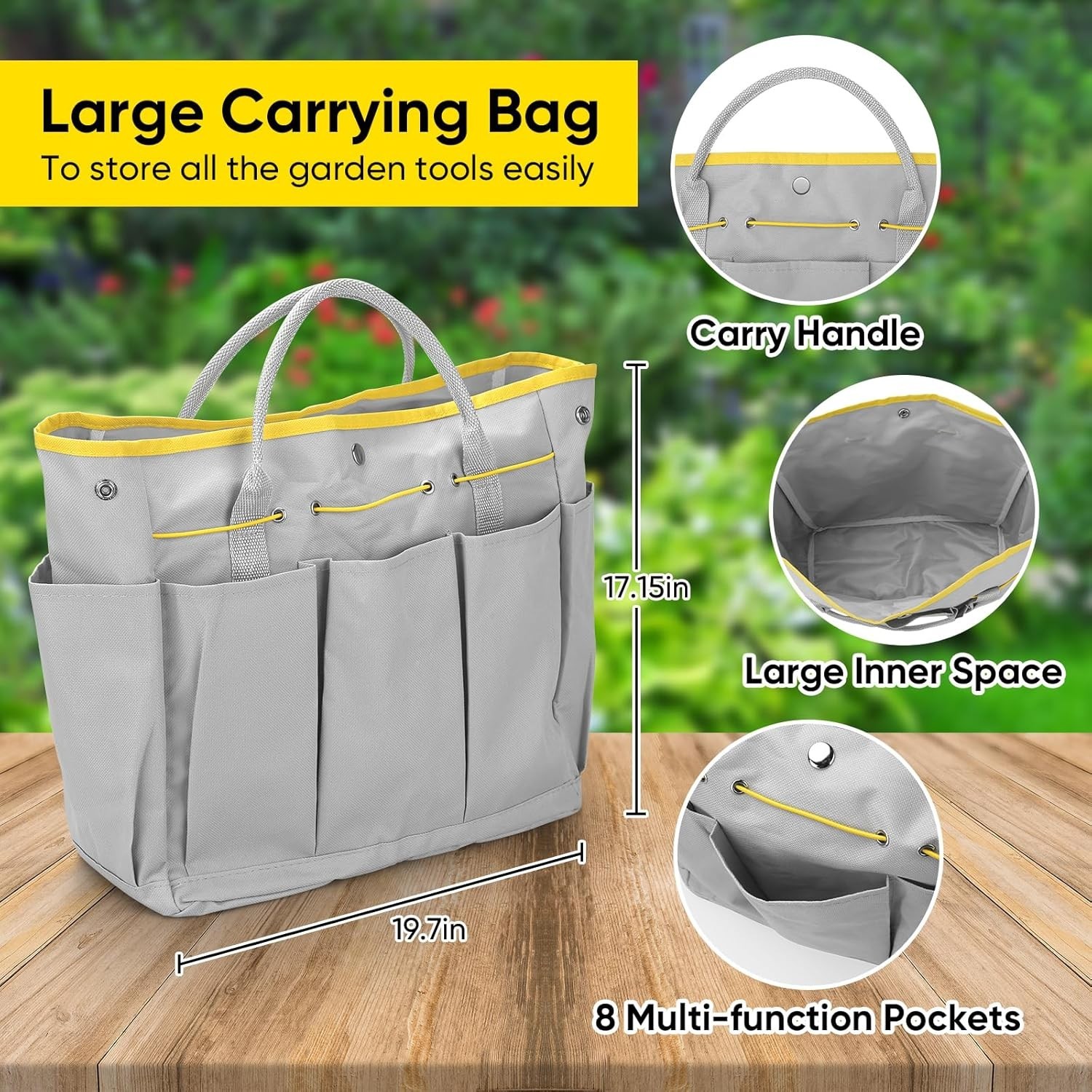 10-Piece Heavy Duty Stainless Steel Gardening Tool Set Carrying Bag and Gloves