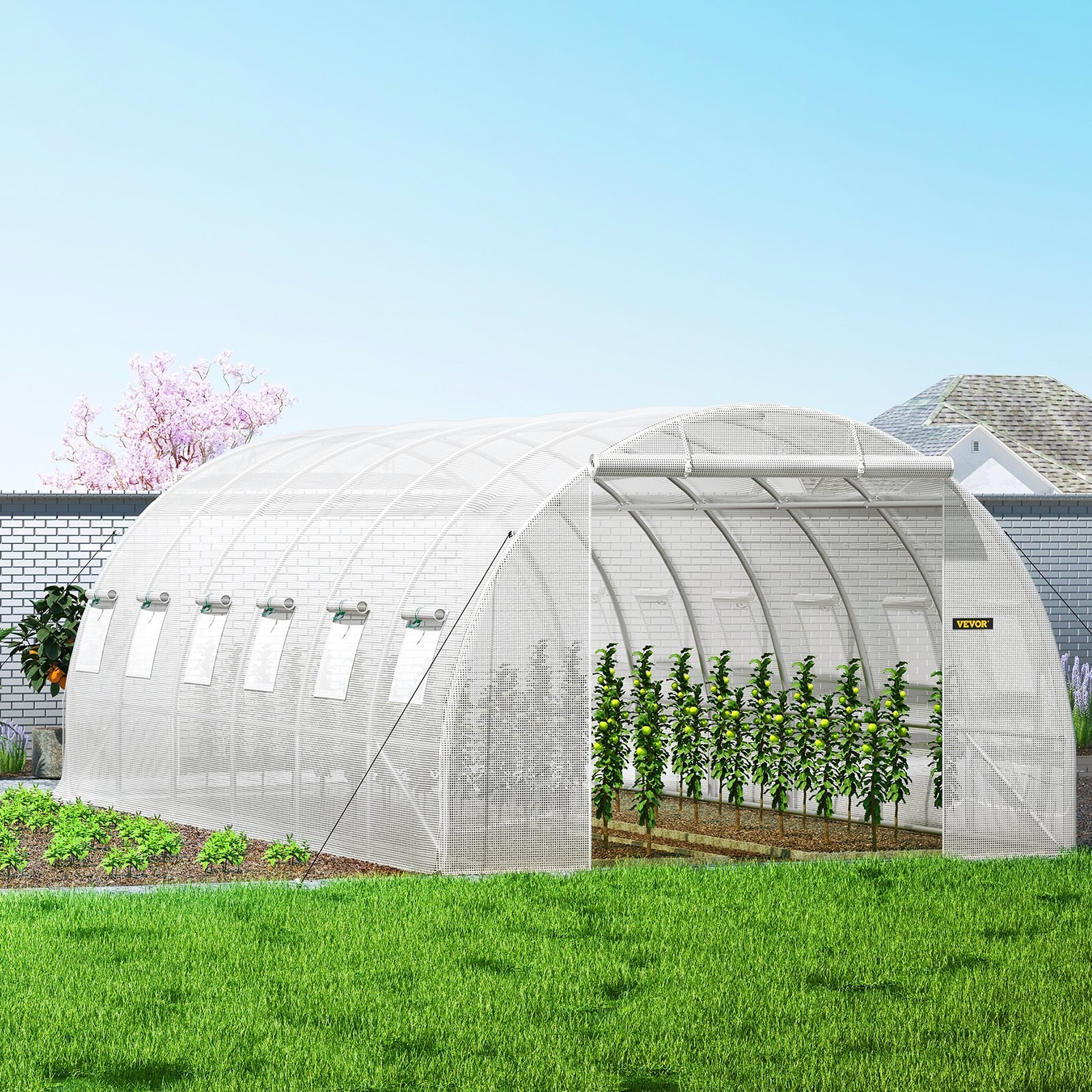 20 x 10 x 7 ft Walk-in Tunnel Greenhouse,Portable Plant Hot House with Galvanize