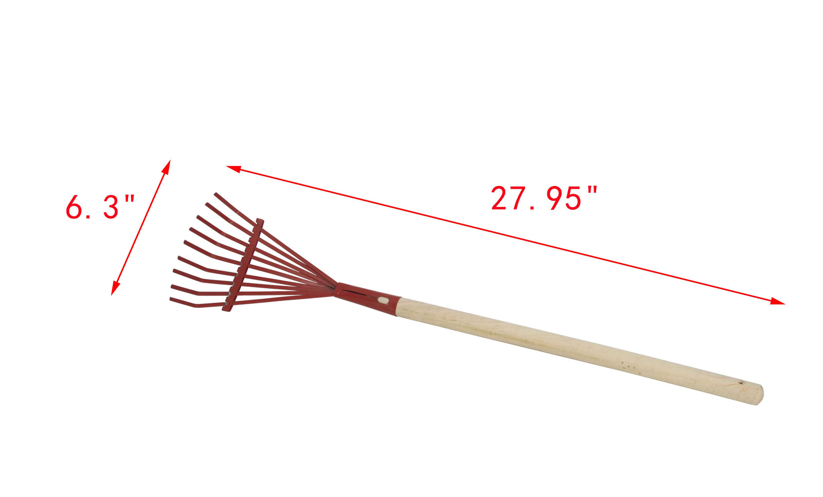 Kids Garden Tool Toy 9-TOOTH-RAKE 28″ Long Reduced Size Wood Handle Metal Head