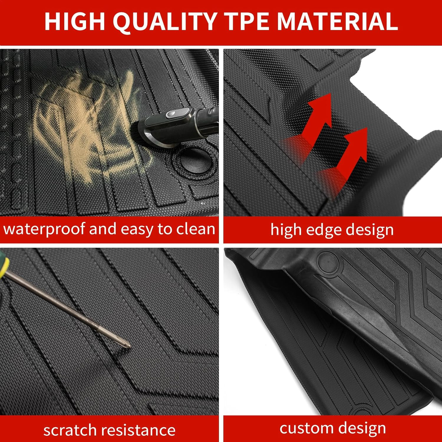 Floor Mats Compatible with 2020-2025 Ford Explorer 6 Seat Trunk Mat Cargo Liner