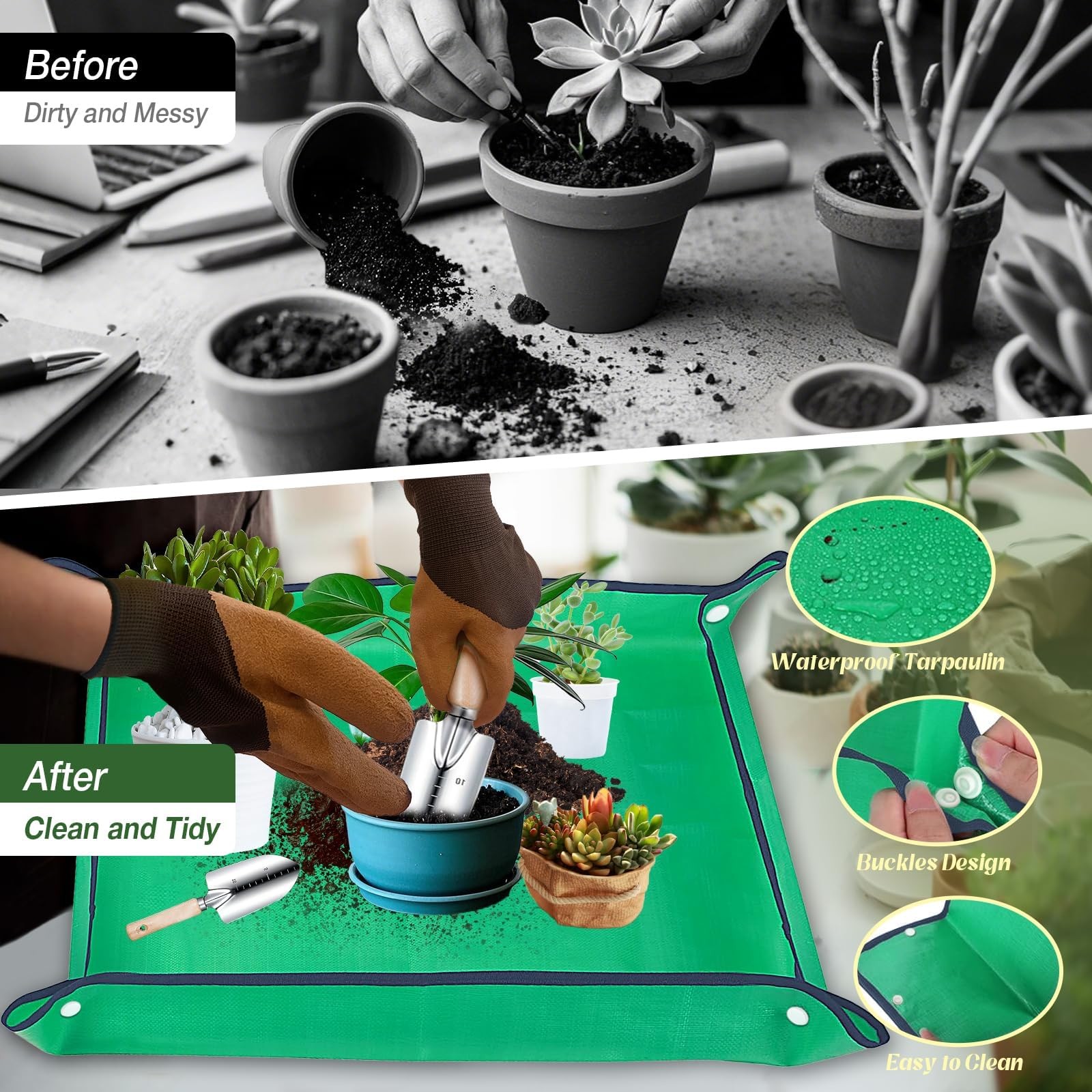 Gardening Tools 9-Piece Heavy-Duty Garden Tools Set, Stainless Steel Garden H…