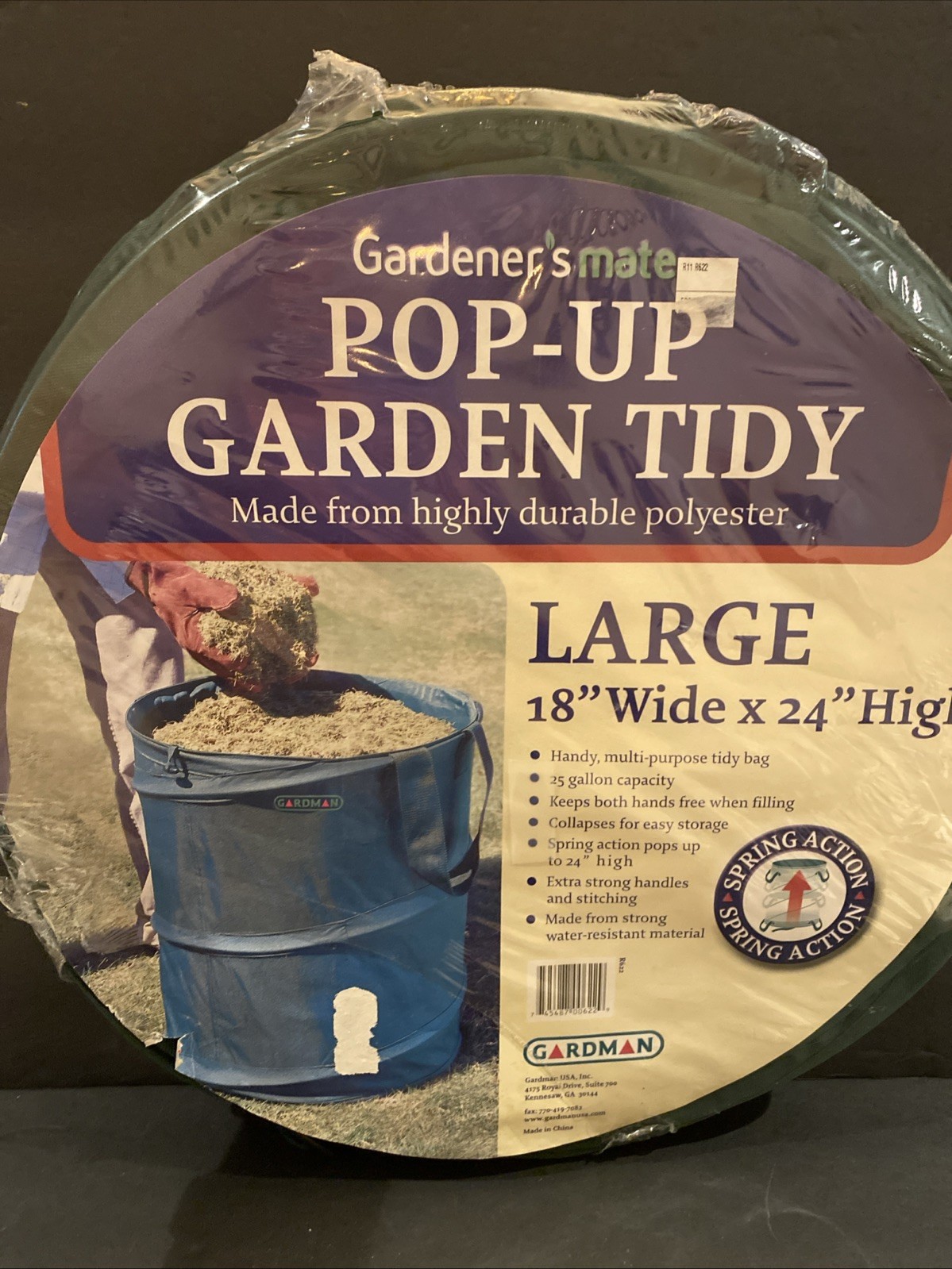 Dalen Pop-Up Garden Tidy ~ 25 Gal. Lg 18”x 24” H Spring Action Yardwork Bag