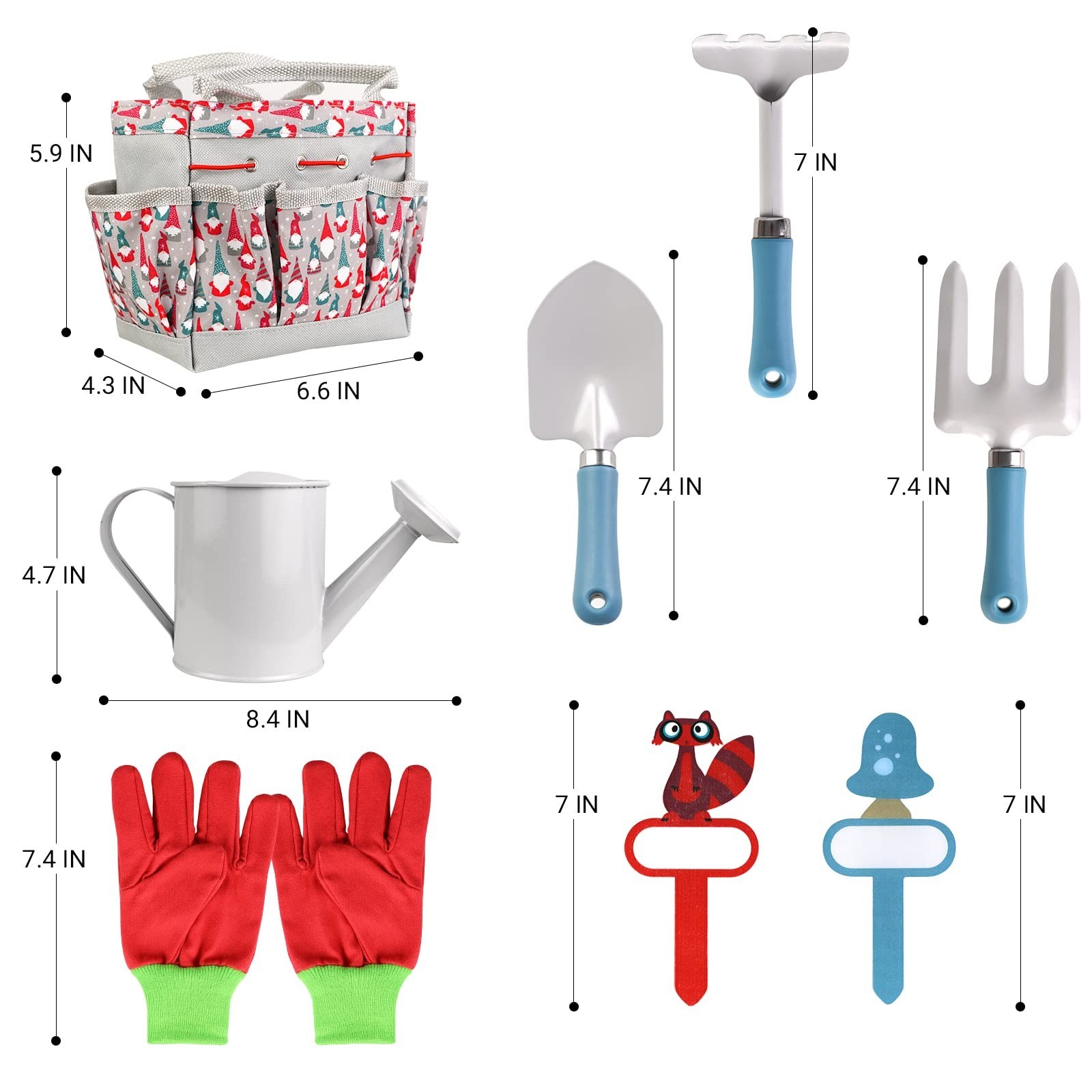 Kids Gardening Tools – Includes Sturdy Tote Bag, Watering Can, Gloves, Shovel…