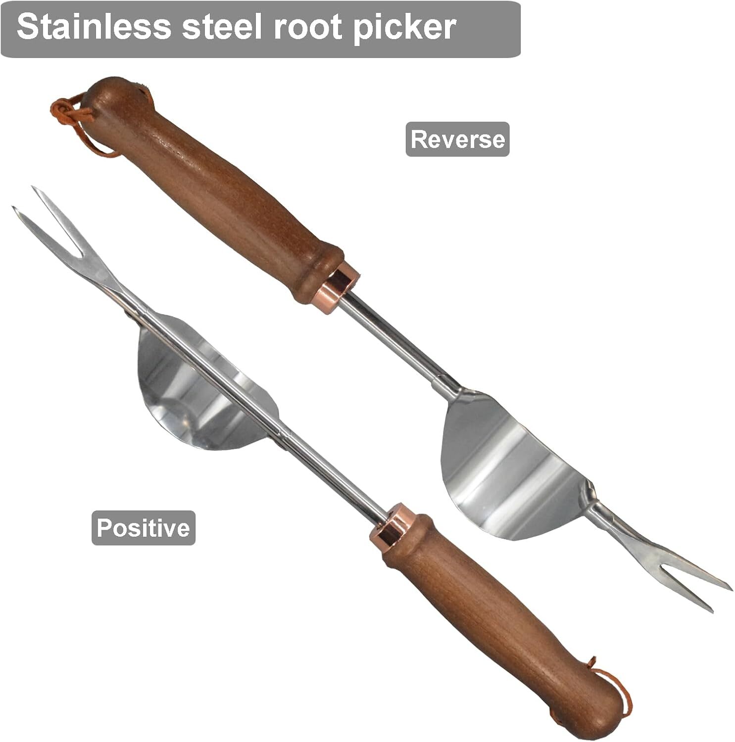 Gardening Tools- Flower Spade Digging Loosening Tool Hand Rake Weed Brown