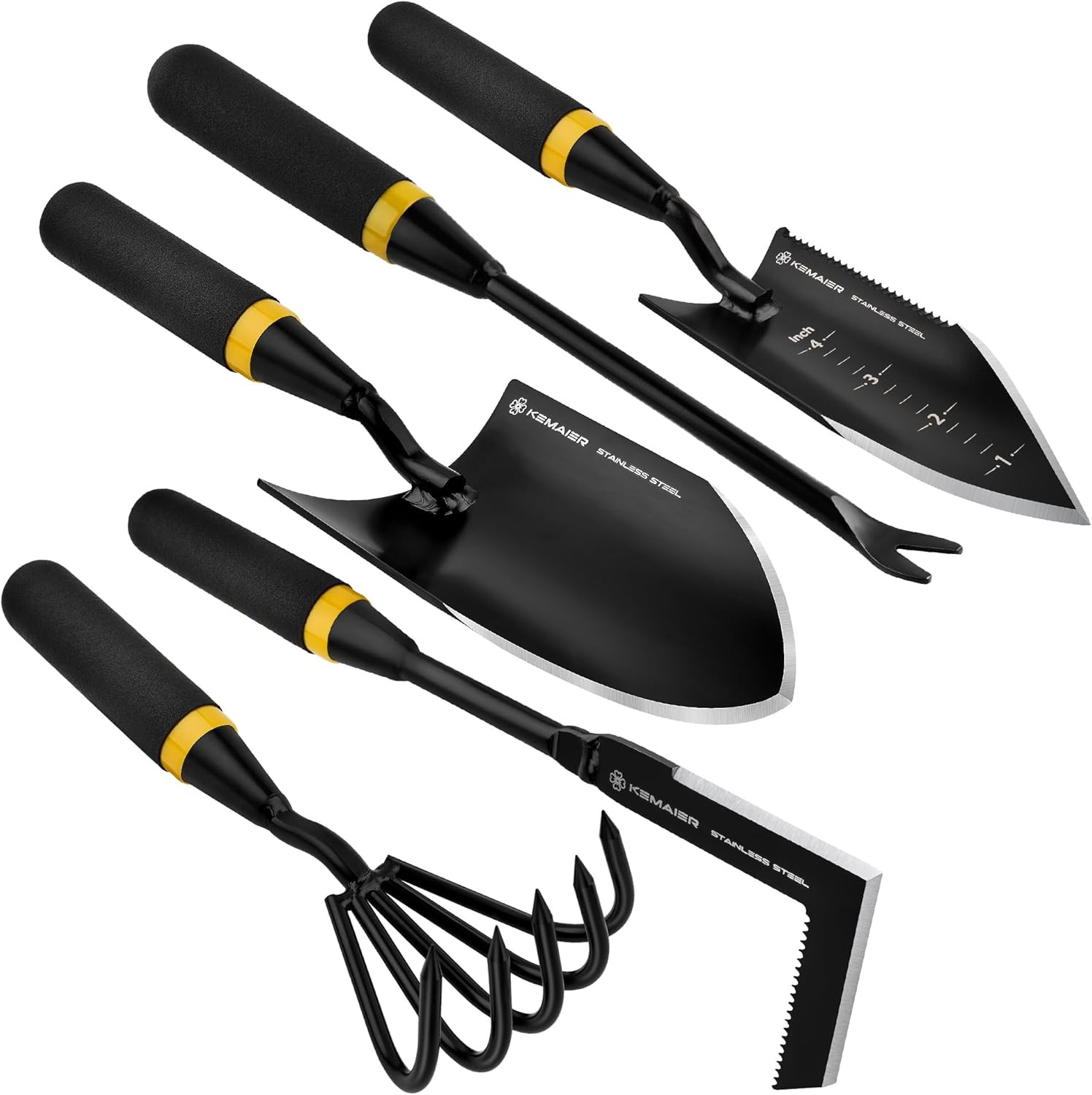 Garden Tool Set – Featuring a Heavy-Duty Stainless Steel Hand Cultivator, Transp