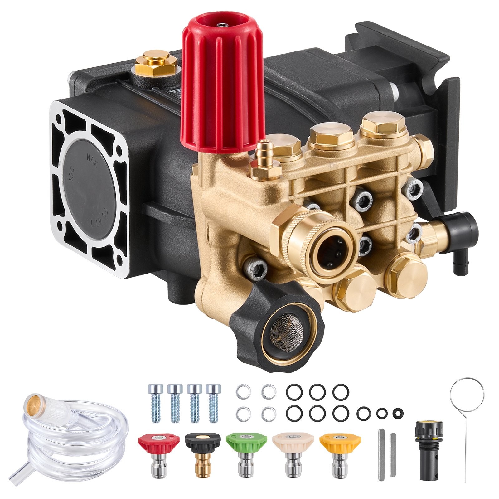 Pressure Washer Pump, 3/4″ Shaft Horizontal Triplex Plunger, 3300 PSI, 2.5GPM, R